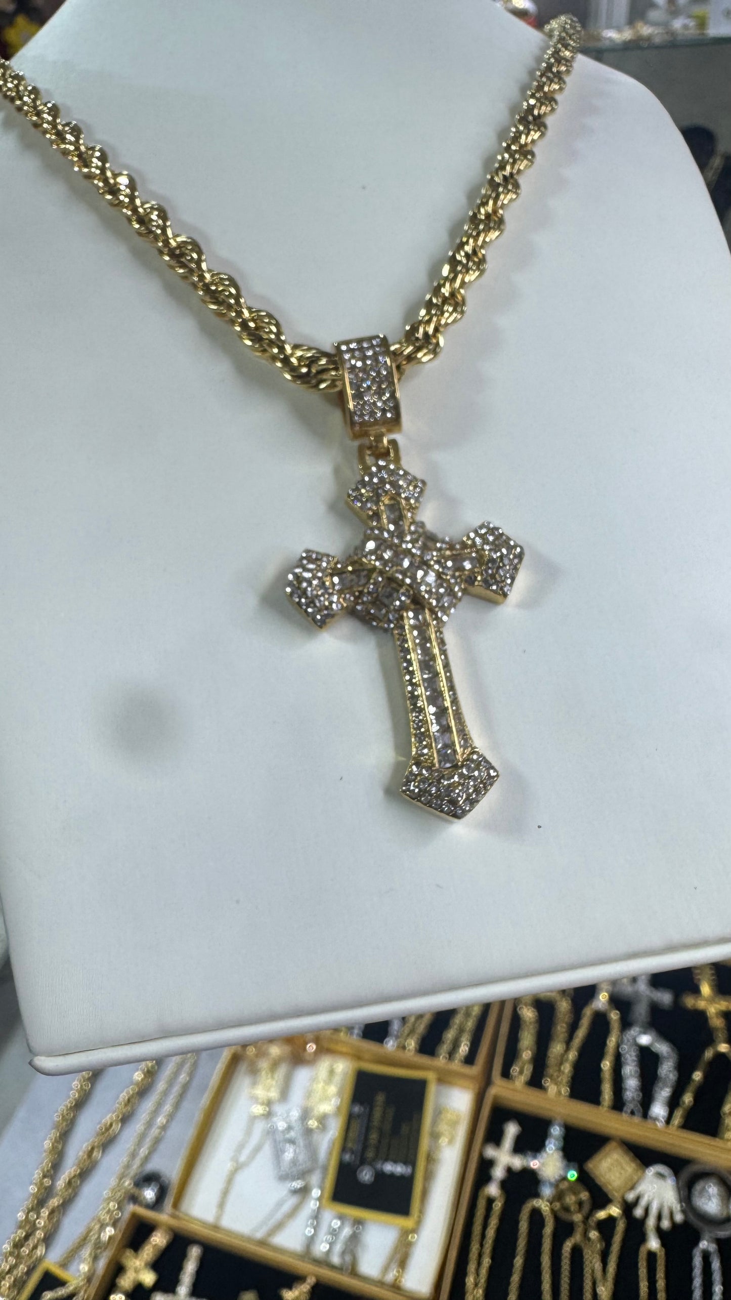 Combo kit croce Pave Acciaio oro*165