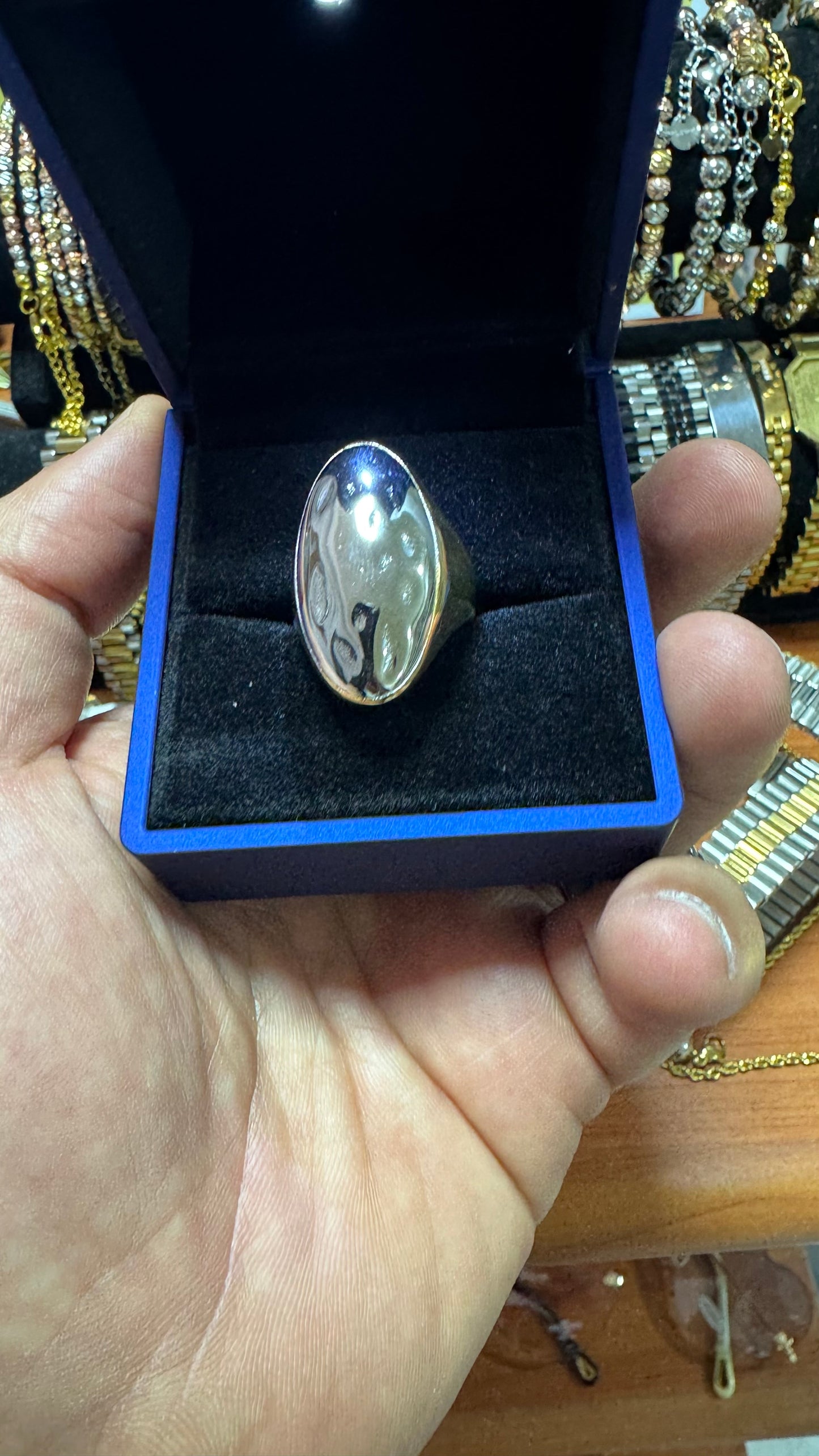 Anello acciaio oro *52