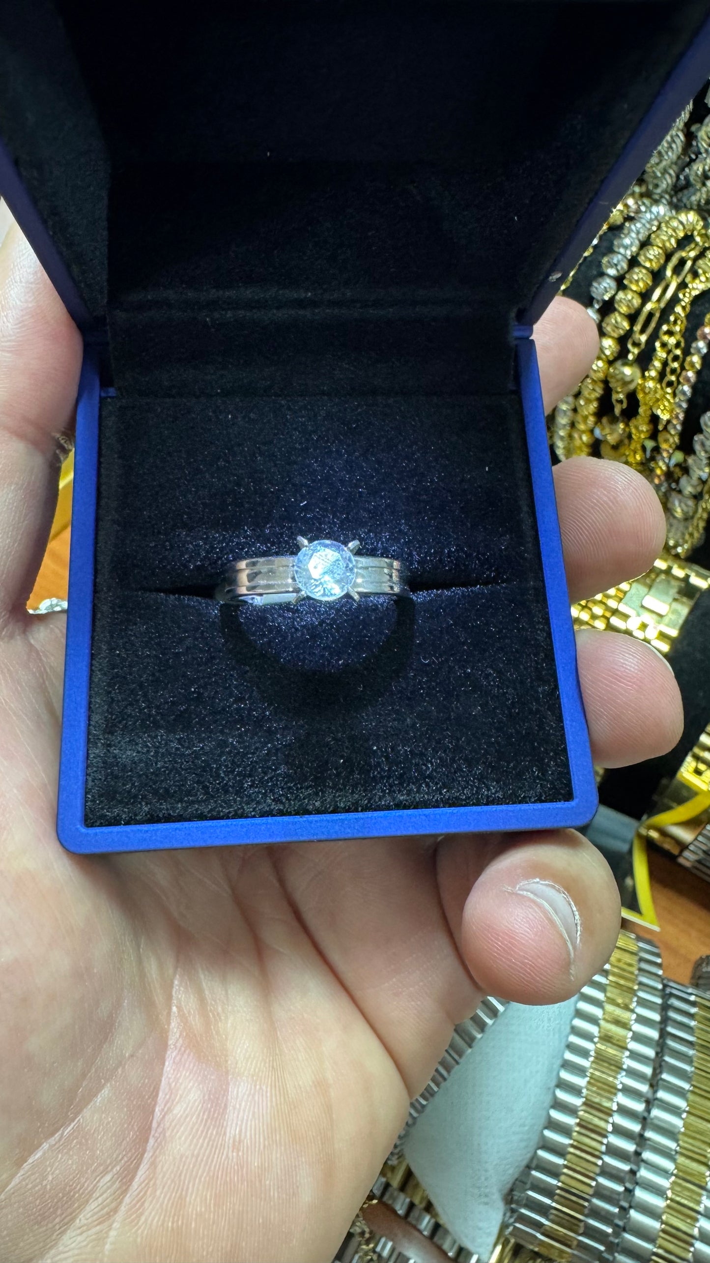 Anello acciaio punto luce *48