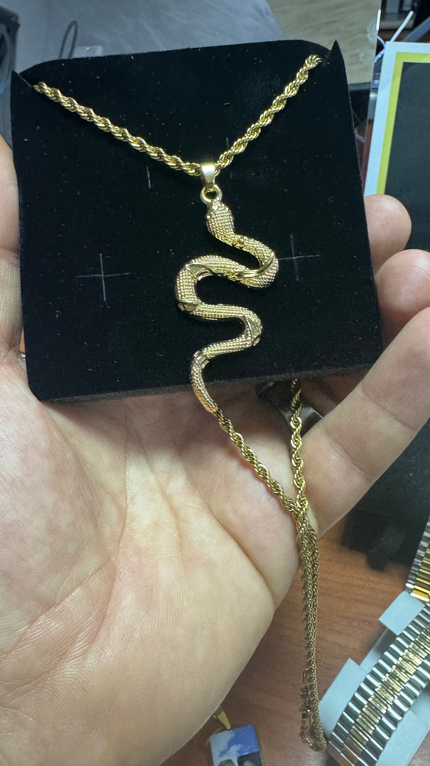 Collana con ciondolo serpente acciaio *64
