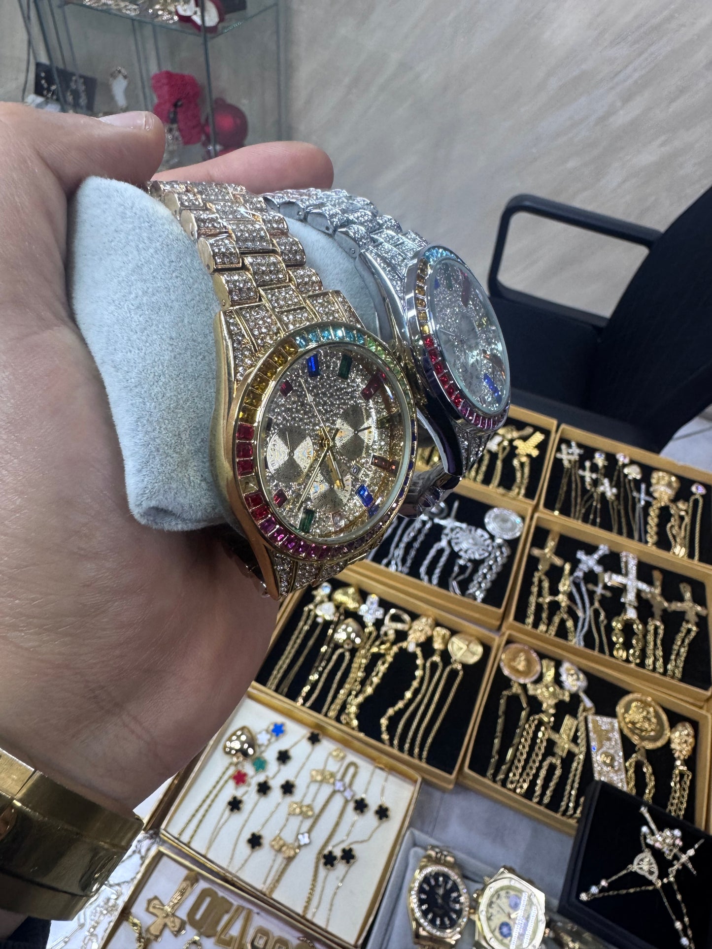 Orologio diamond acciaio oro *36