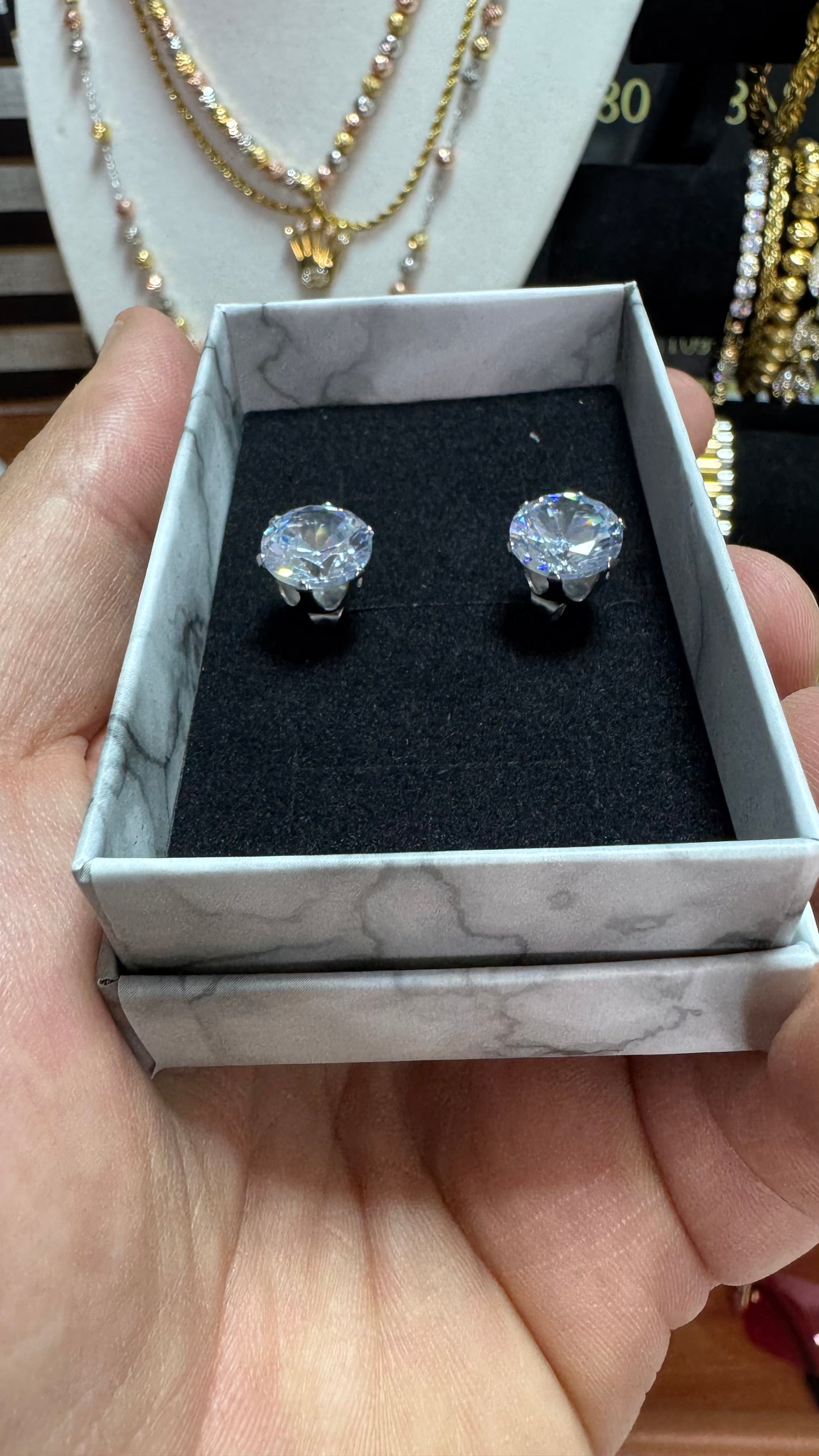 Orecchini punto luce 10 mm acciaio unisex *890