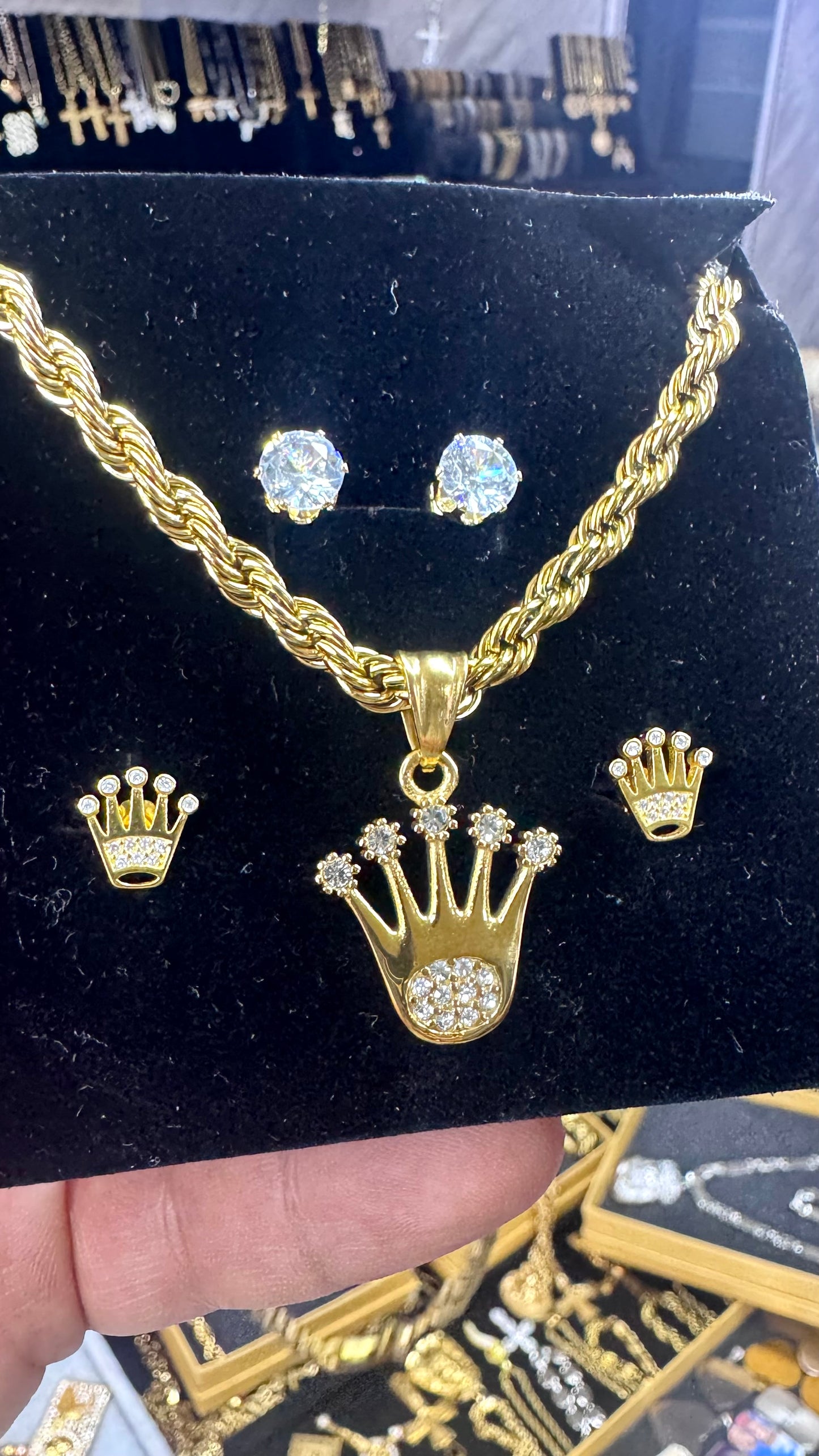 Combo Tris KING 4 pezzi acciaio oro * 2900