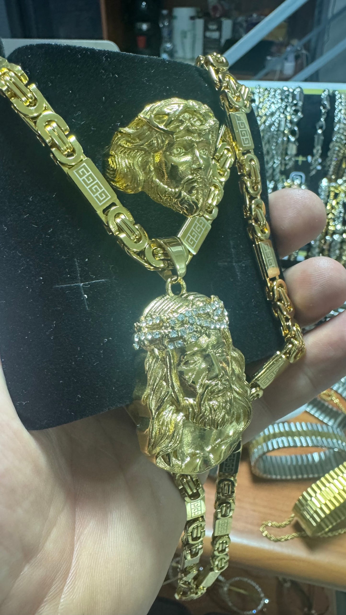 Combo tris oro acciaio Gesù *12