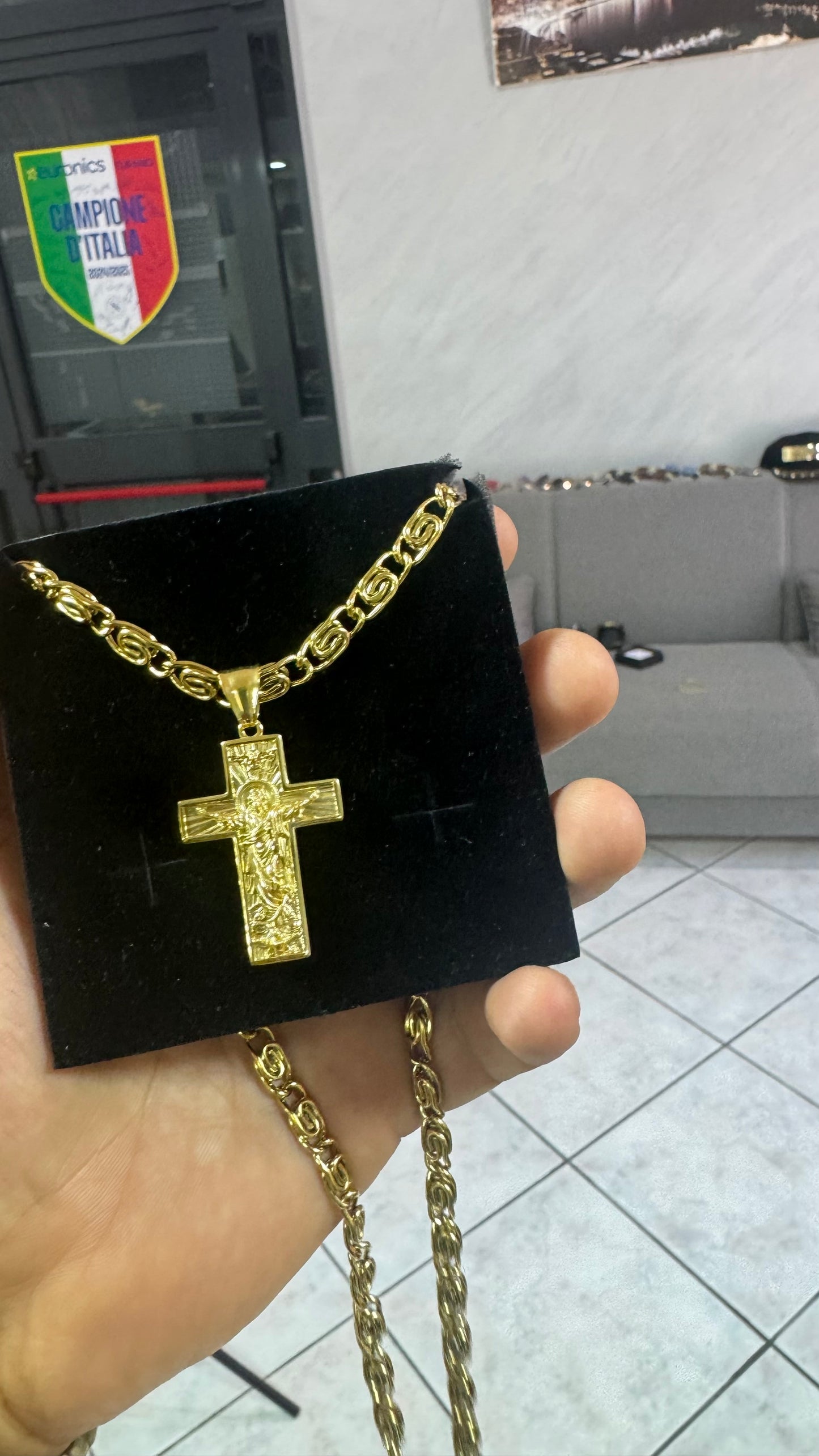 Combo kit croce acciaio oro *142
