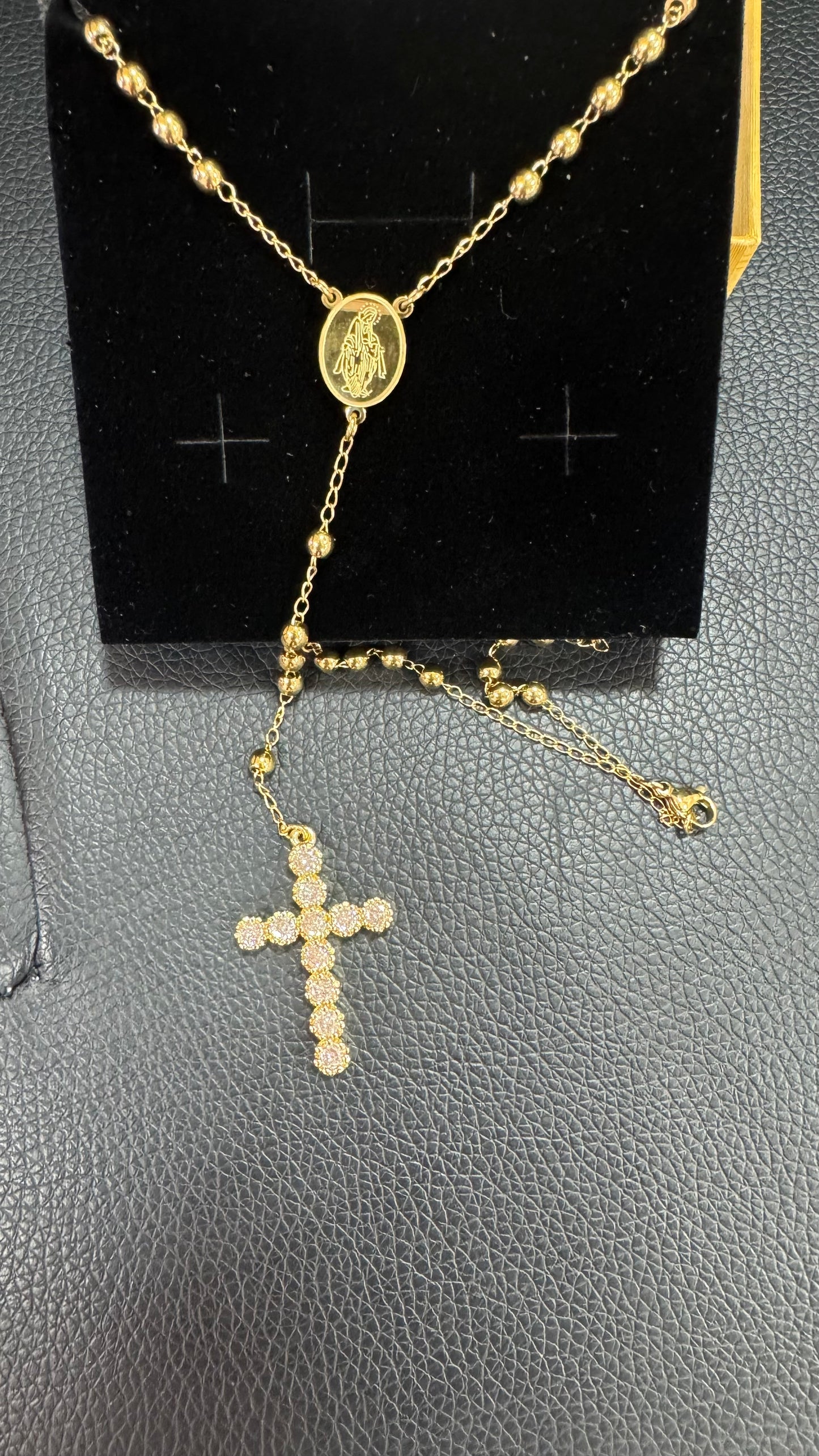 Rosario acciaio oro poccolo*26