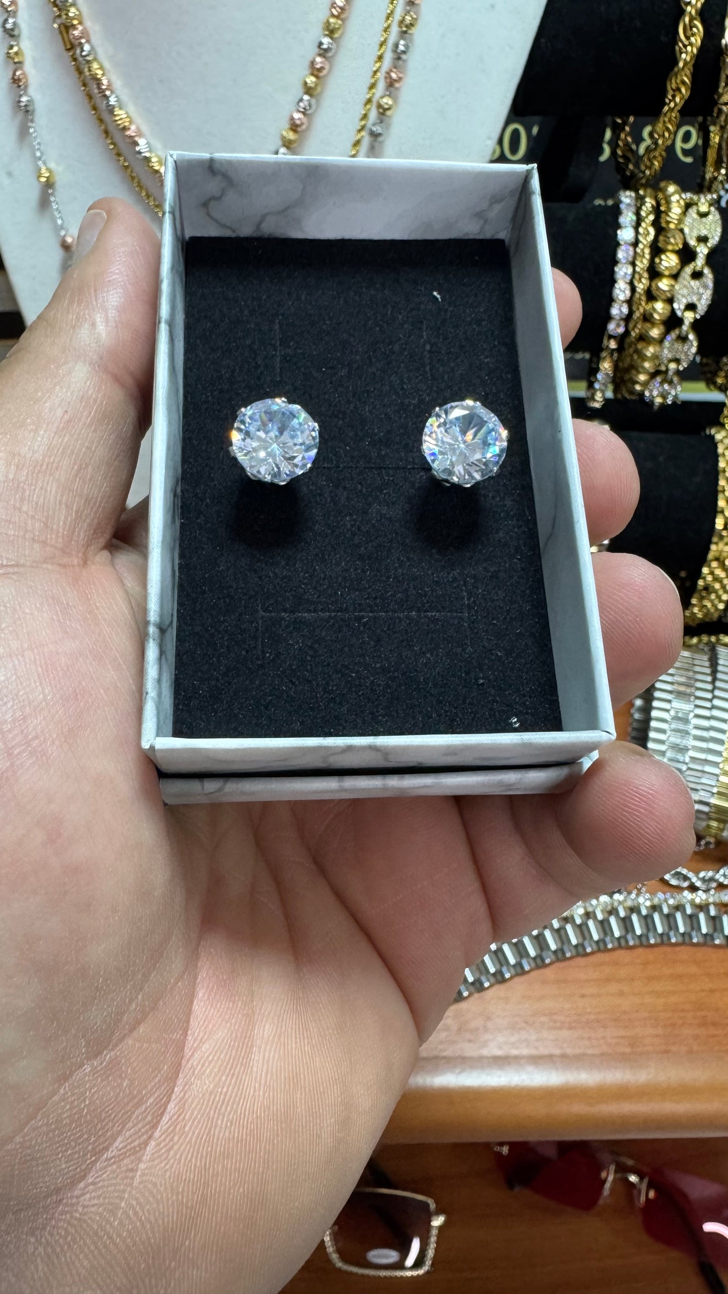 Orecchini punto luce 10 mm acciaio unisex *890