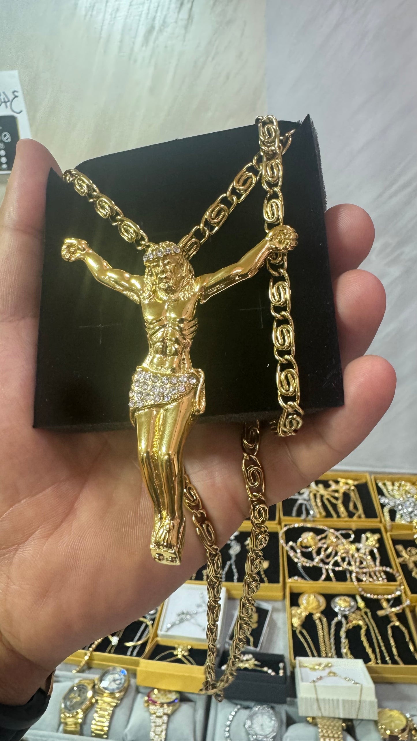 Combo kit Gesù grande acciaio oro *134