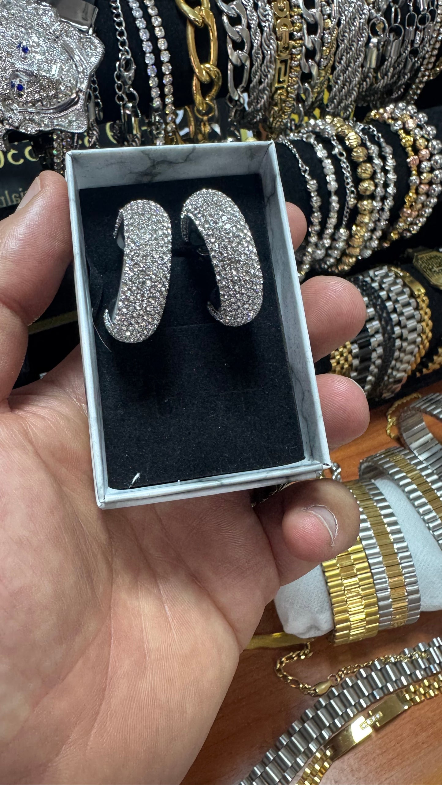 Orecchini Diamond argento acciaio *36