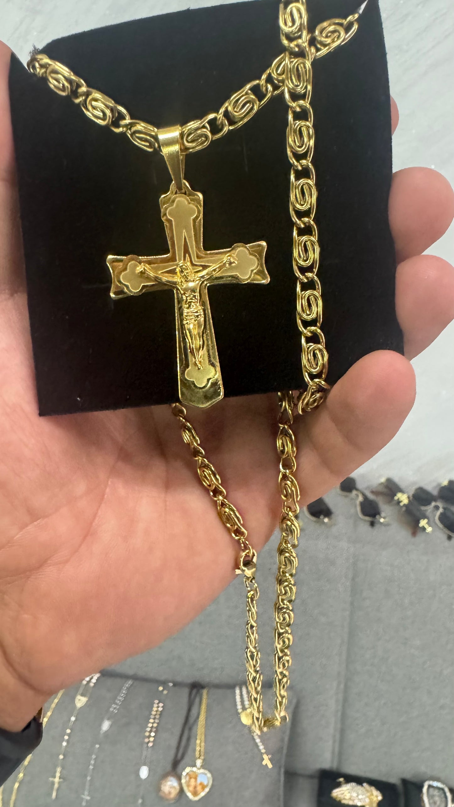 Combo kit croce acciaio oro *131