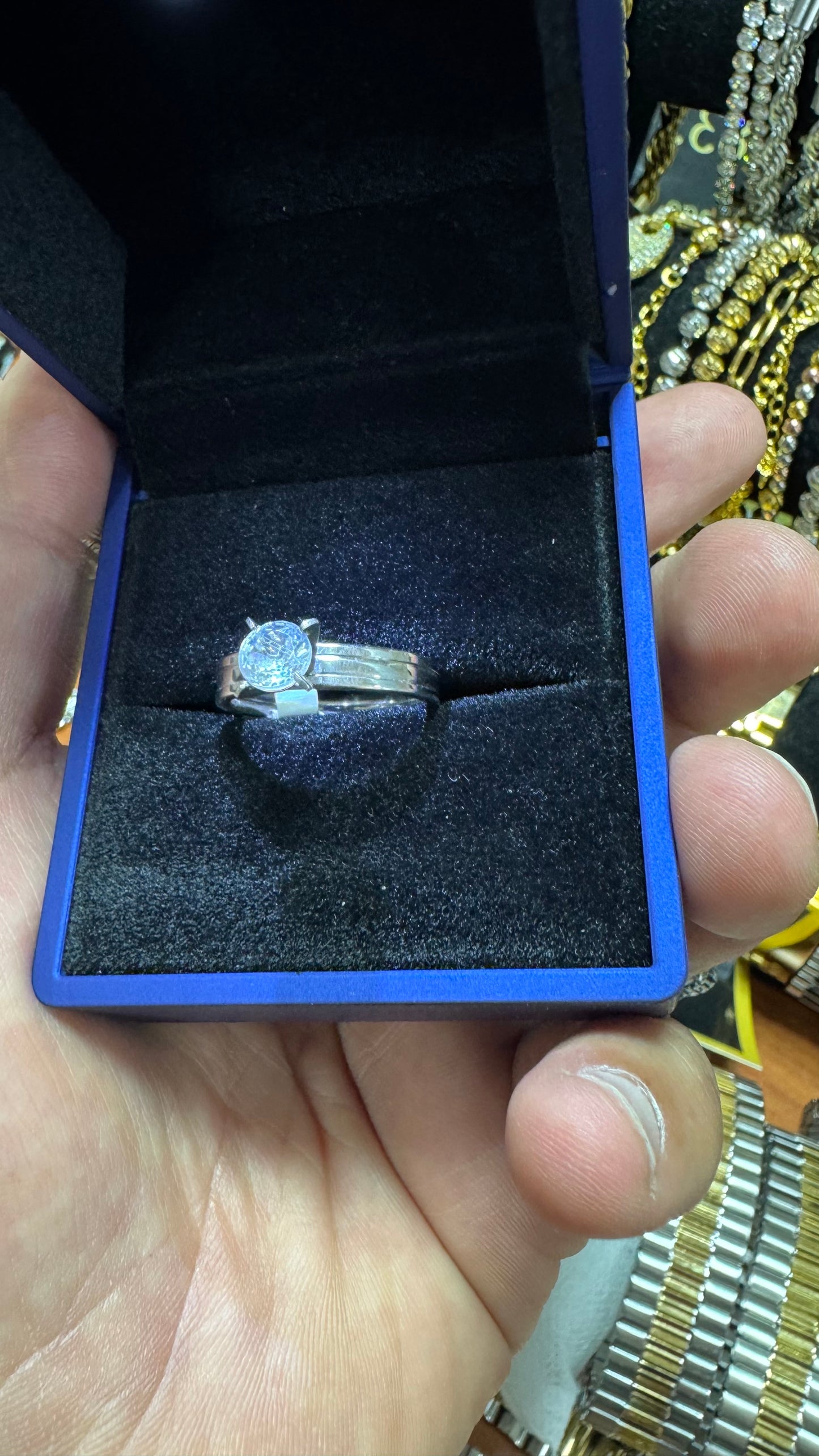 Anello acciaio punto luce *48