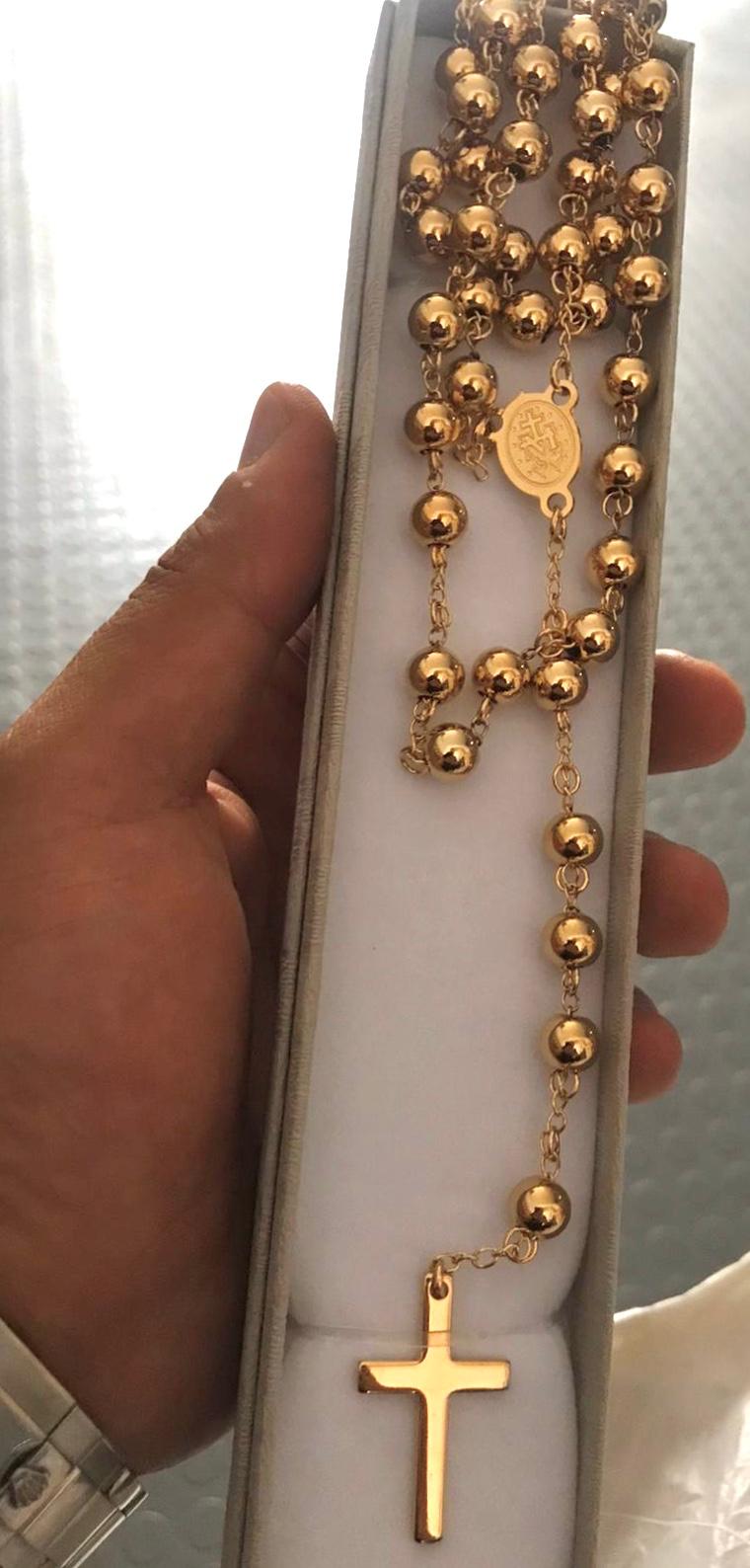 Rosario oro acciaio *28