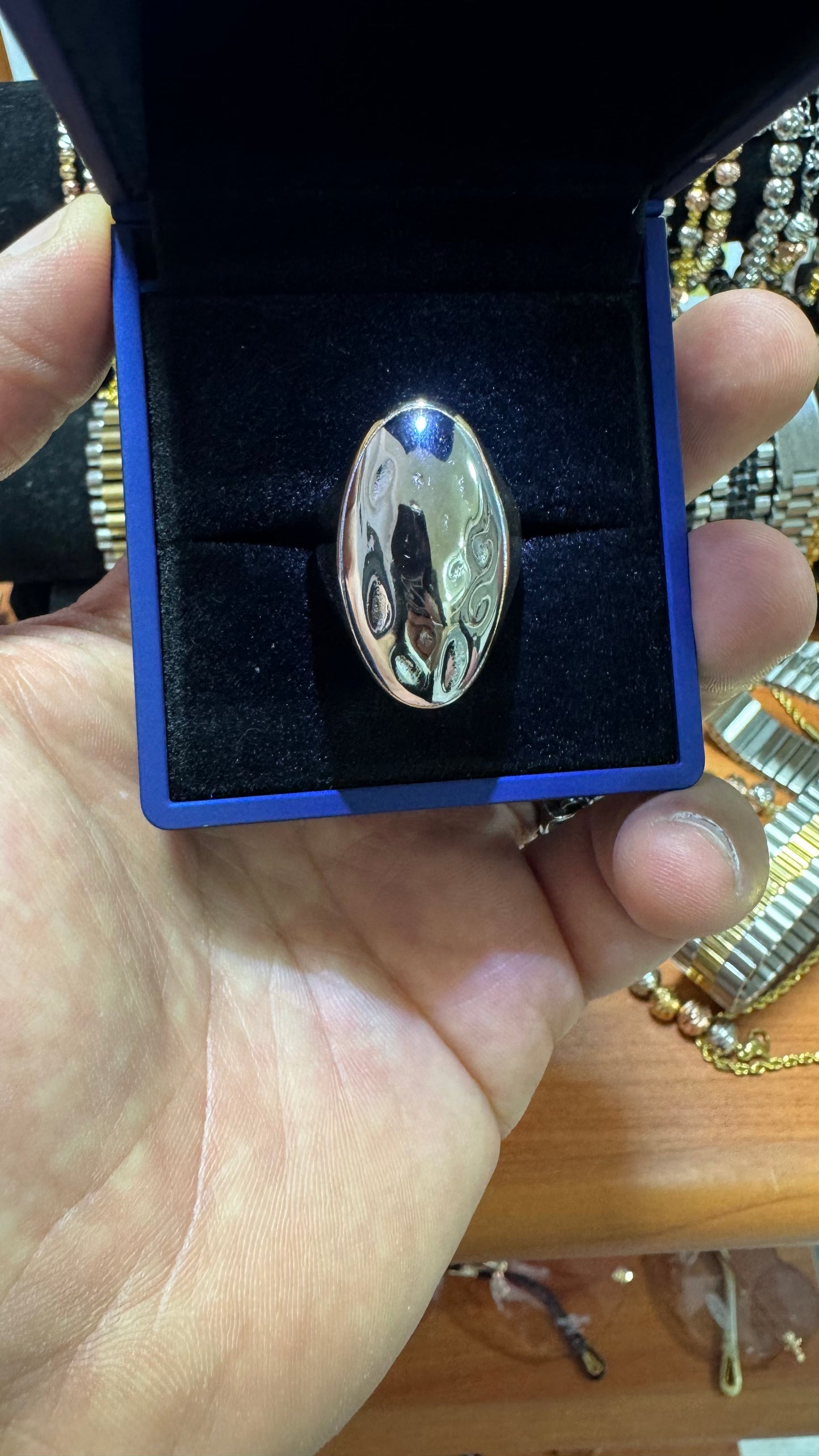 Anello acciaio oro *52
