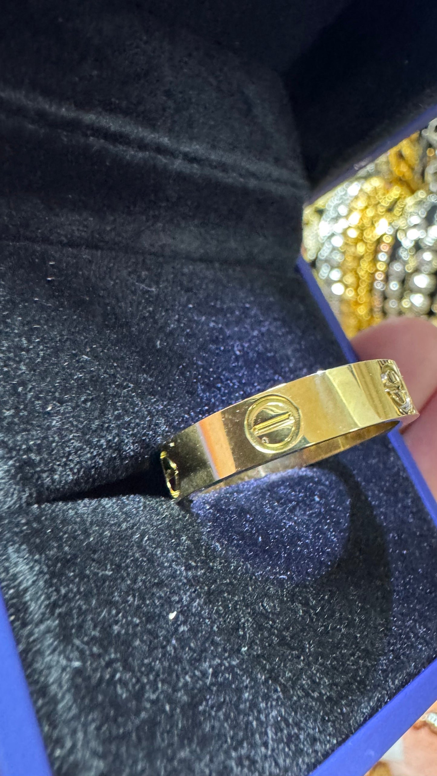 Anello acciaio oro *56