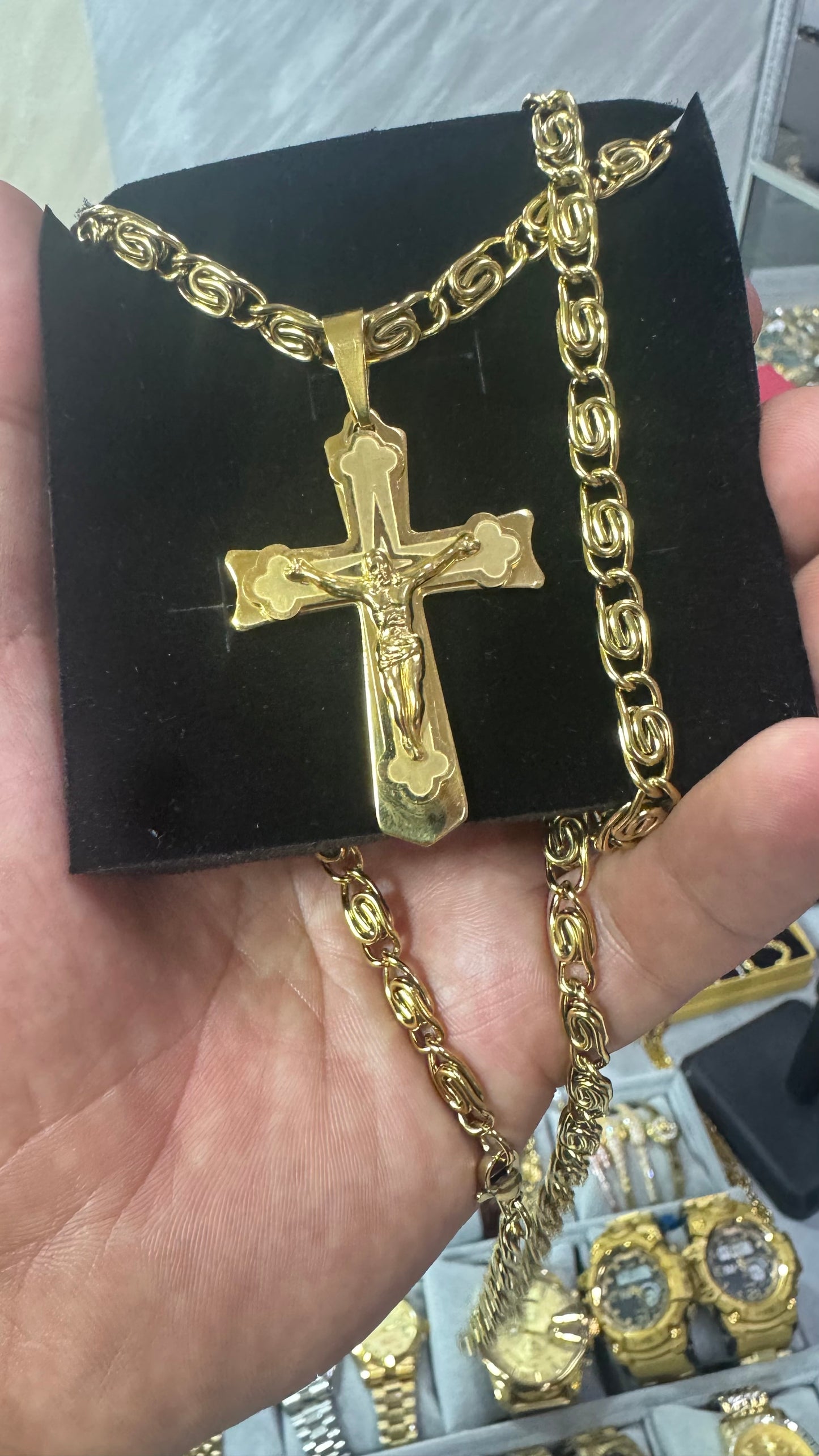 Combo kit croce acciaio oro *131
