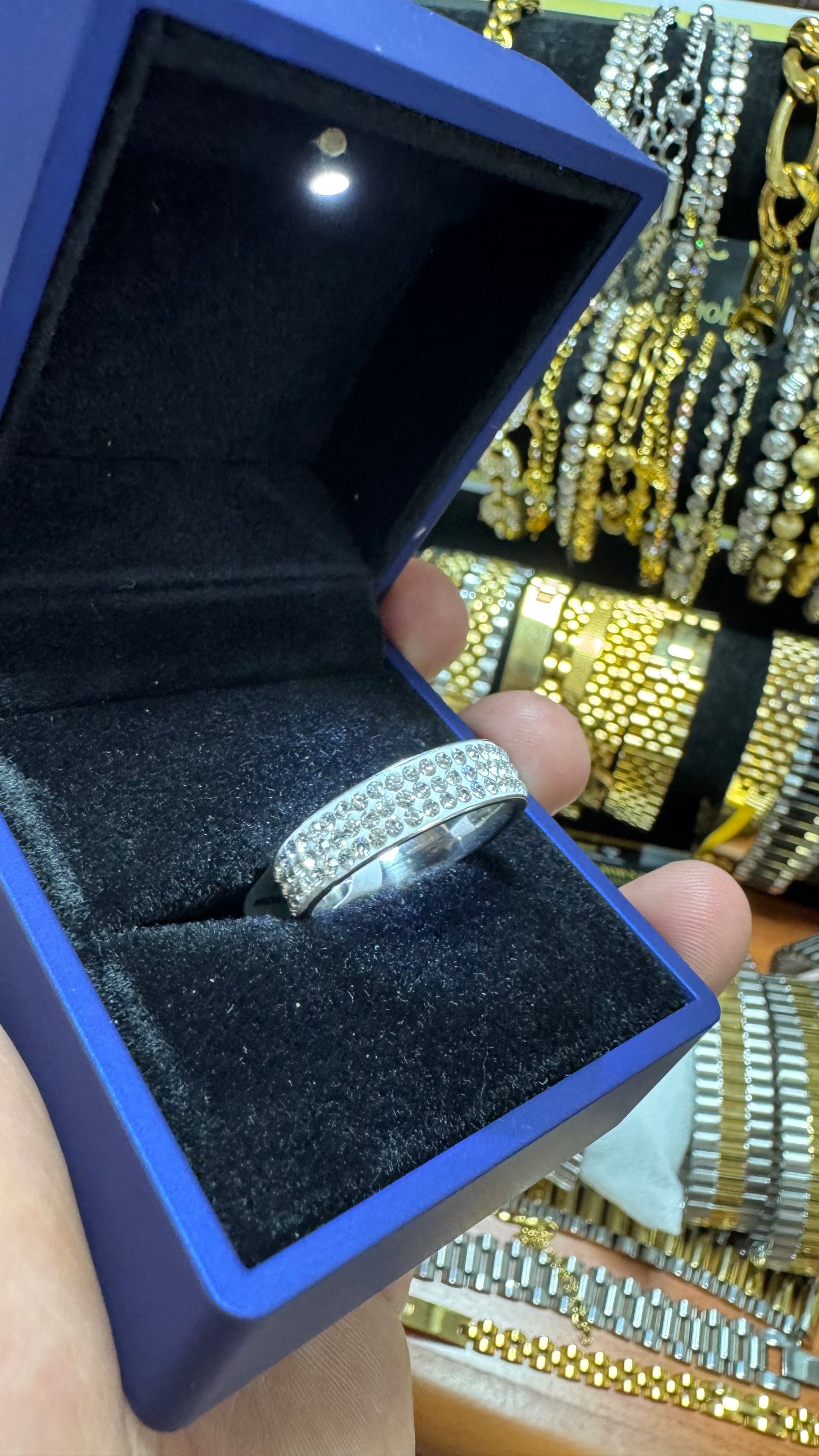 Anello acciaio Diamond *43