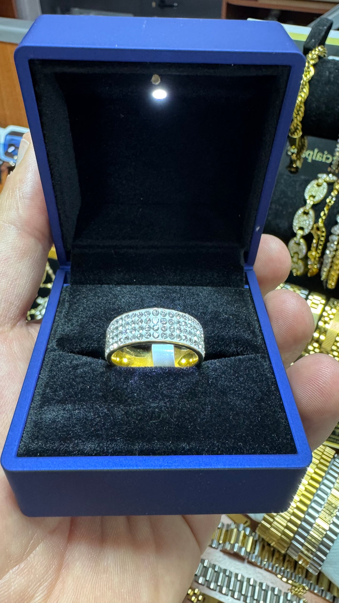 Anello acciaio Diamond *45
