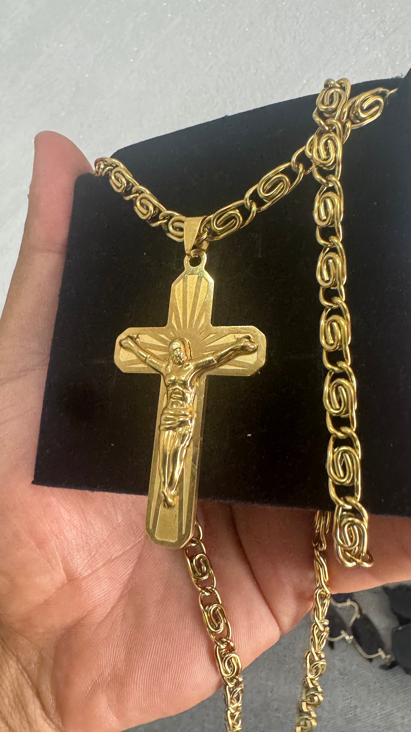 Combo kit croce acciaio oro *135