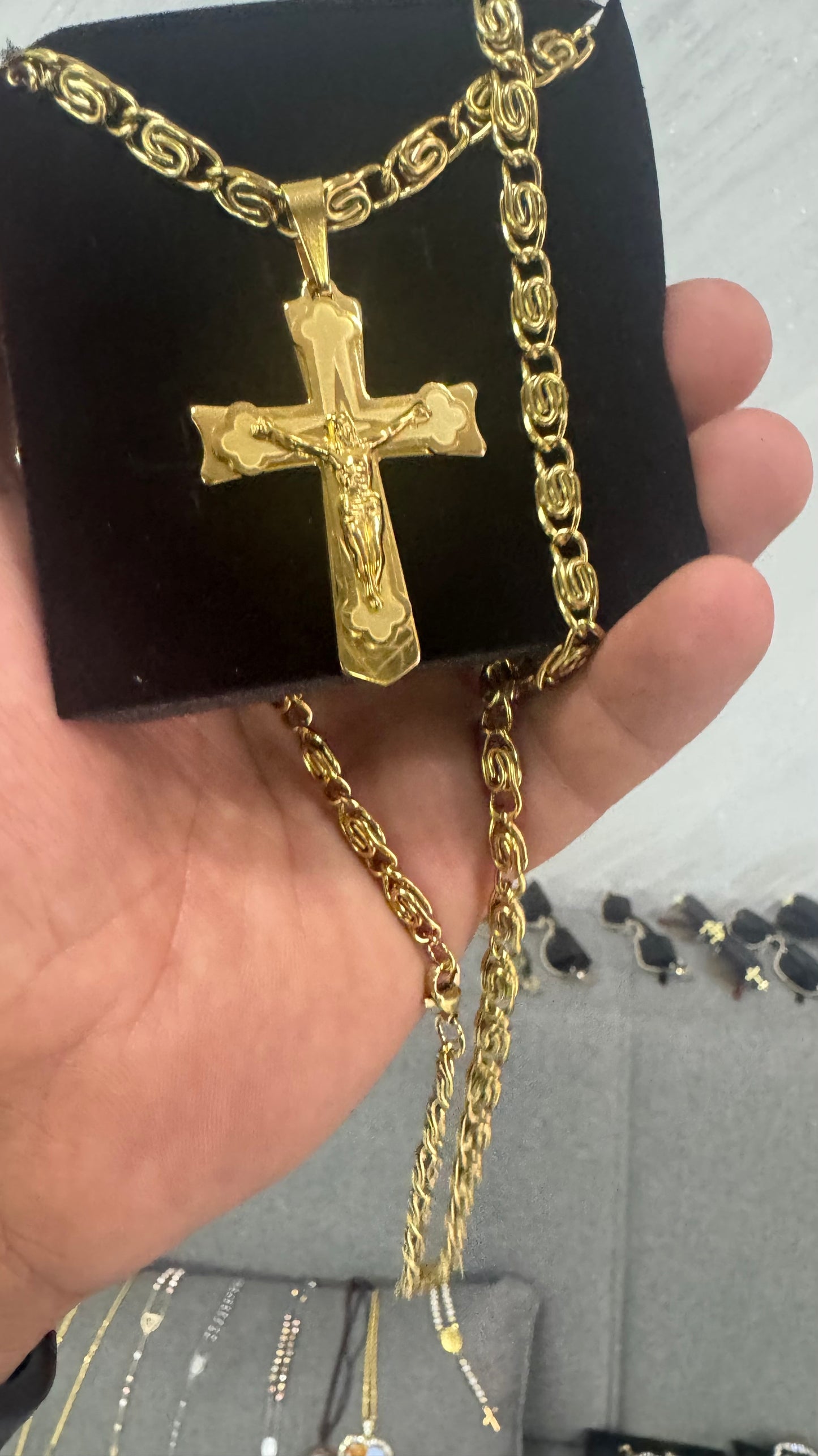 Combo kit croce acciaio oro *131