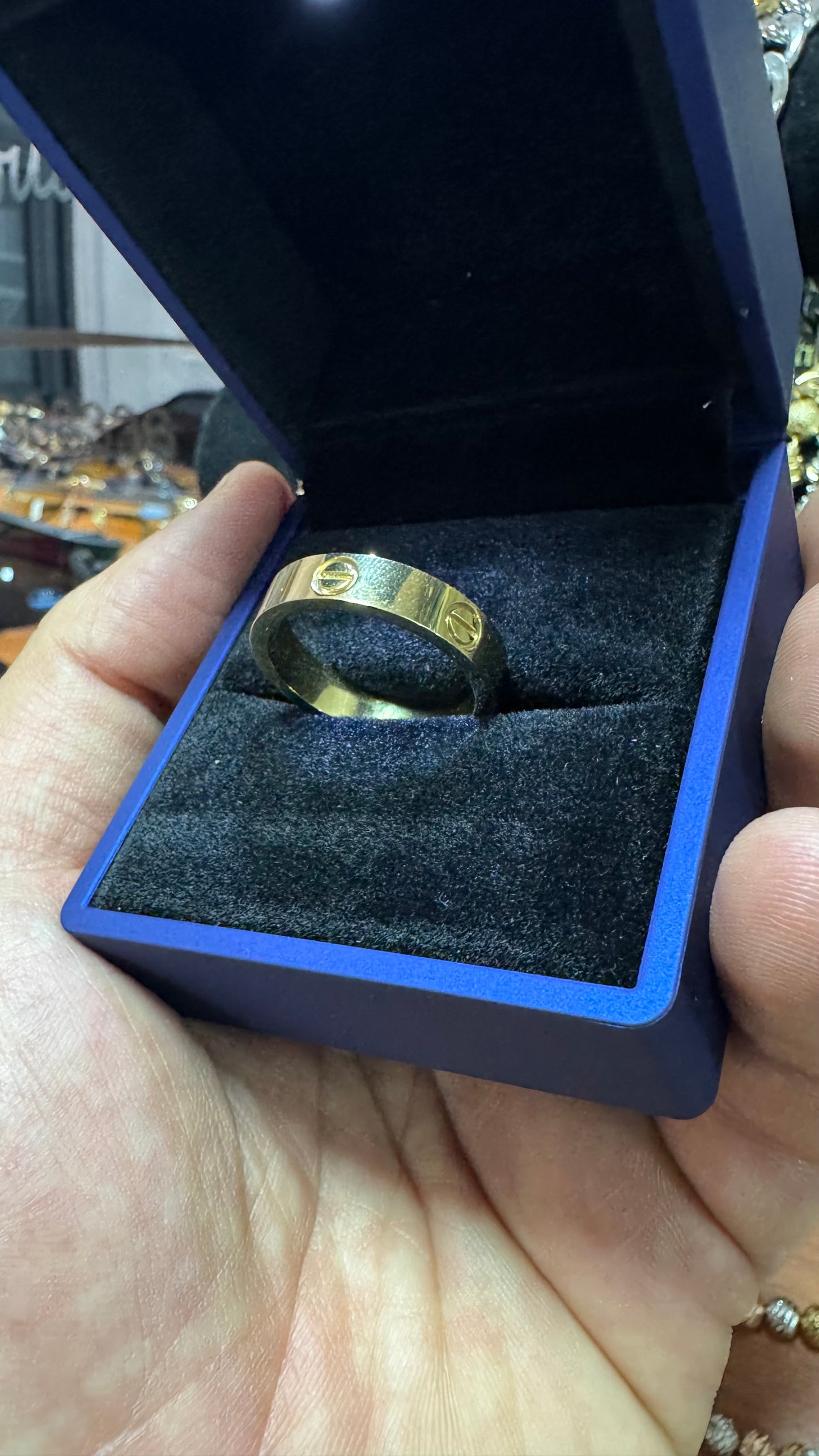 Anello acciaio oro *56