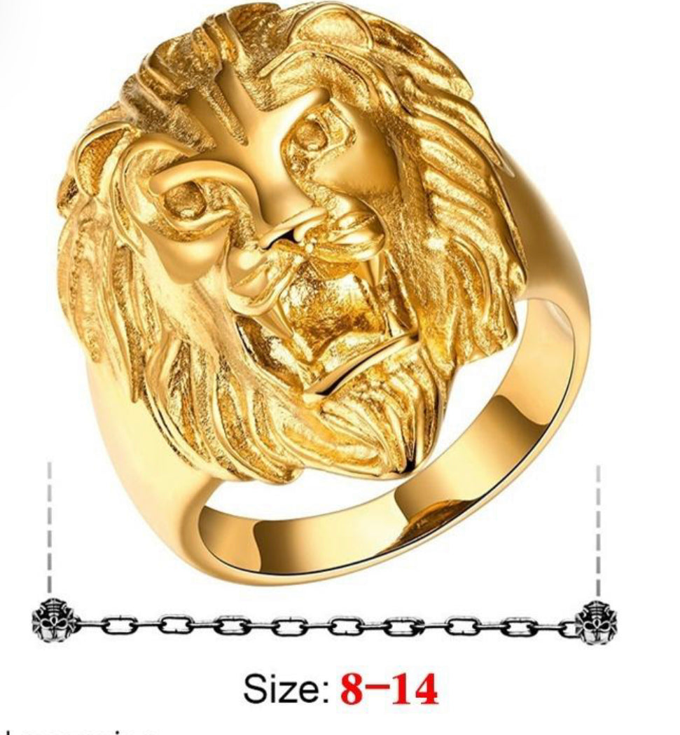 Anello leone acciaio *12