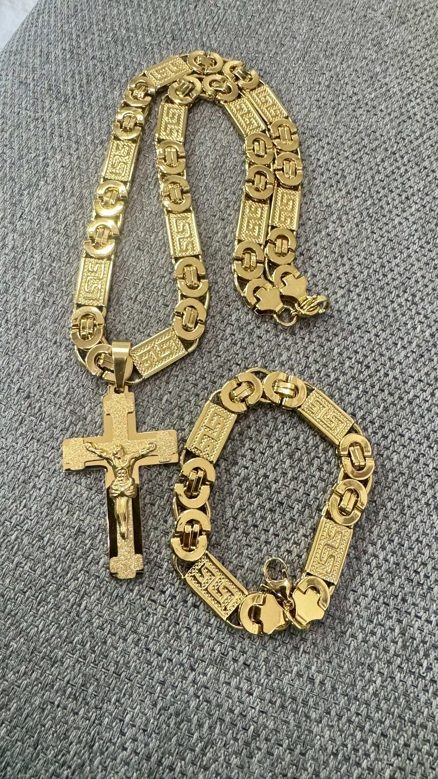 Combo kit croce acciaio oro *128