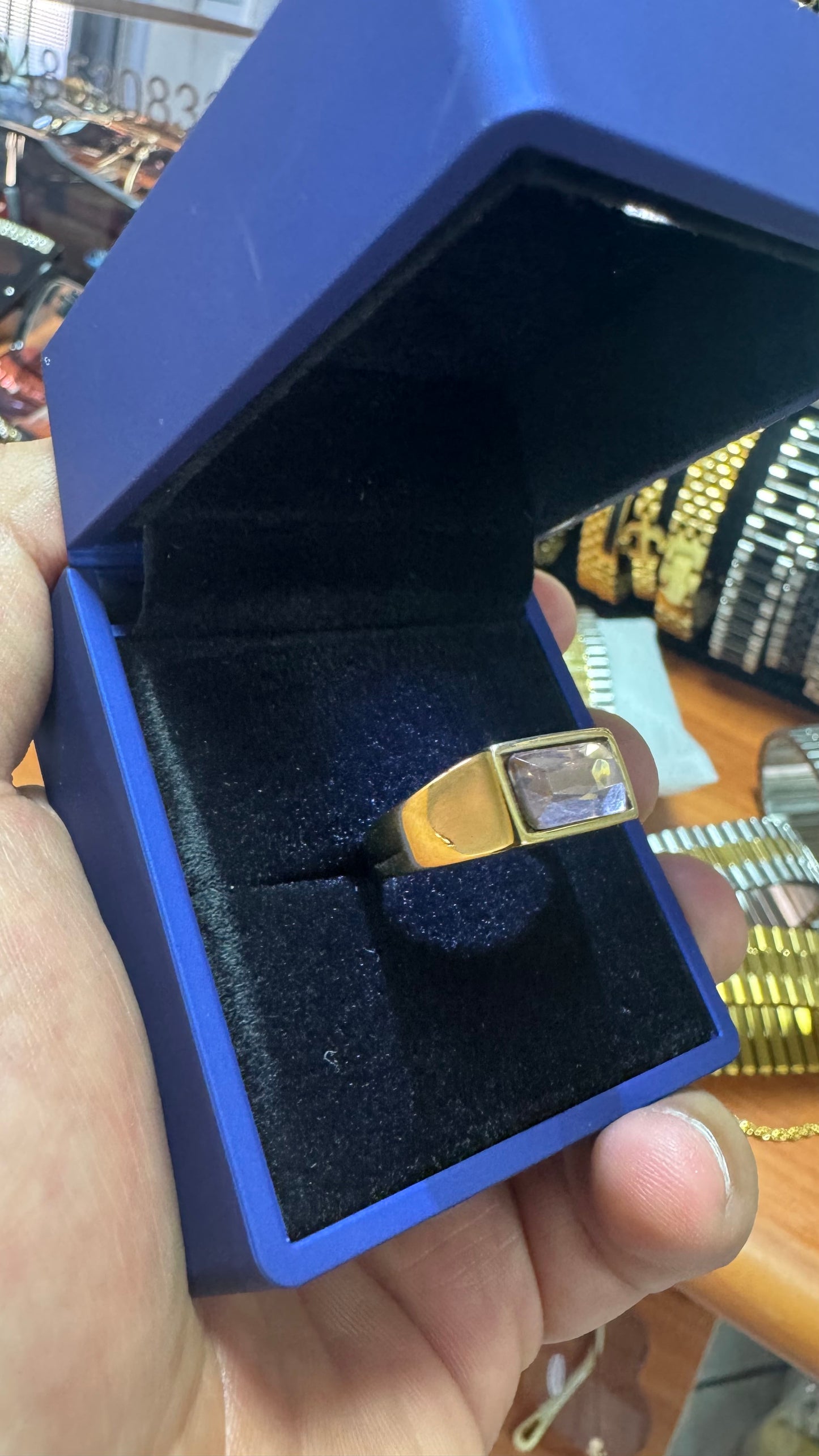 Anello acciaio oro *57