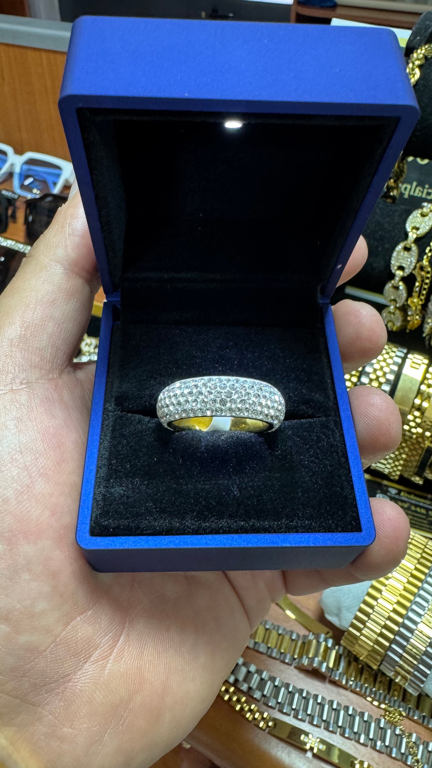 Anello acciaio Diamond *46