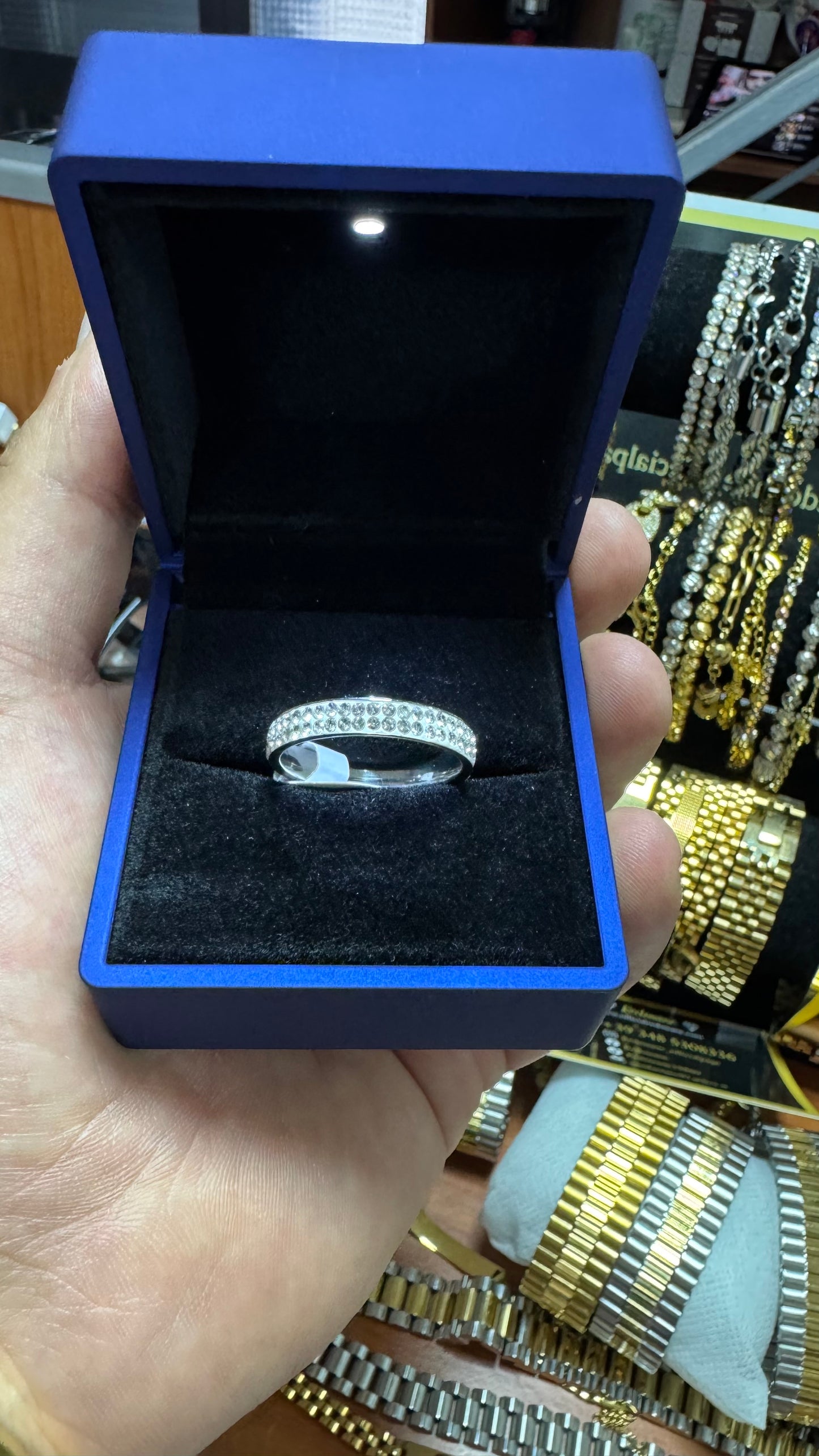 Anello acciaio Diamond *41