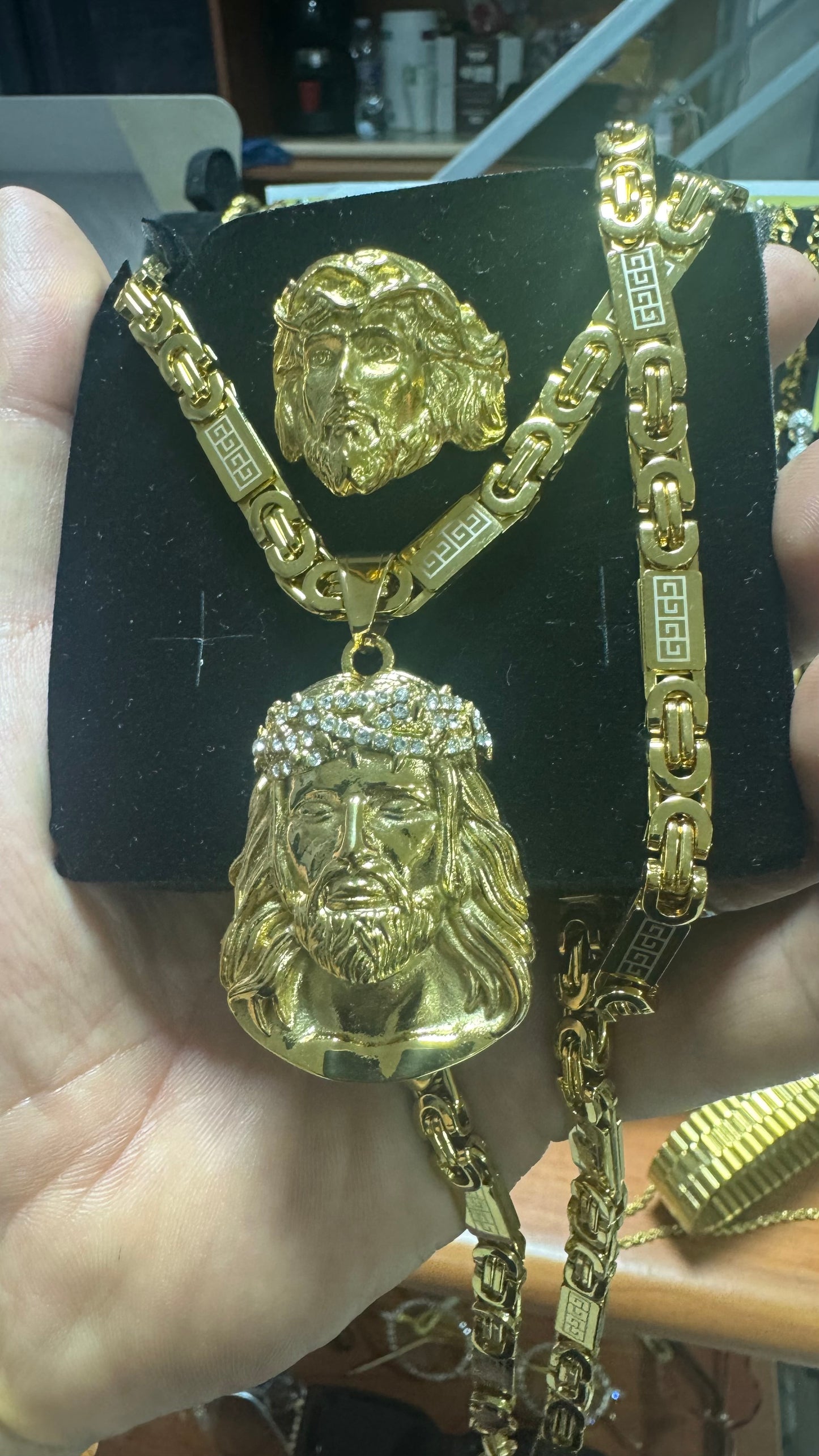 Combo tris oro acciaio Gesù *12