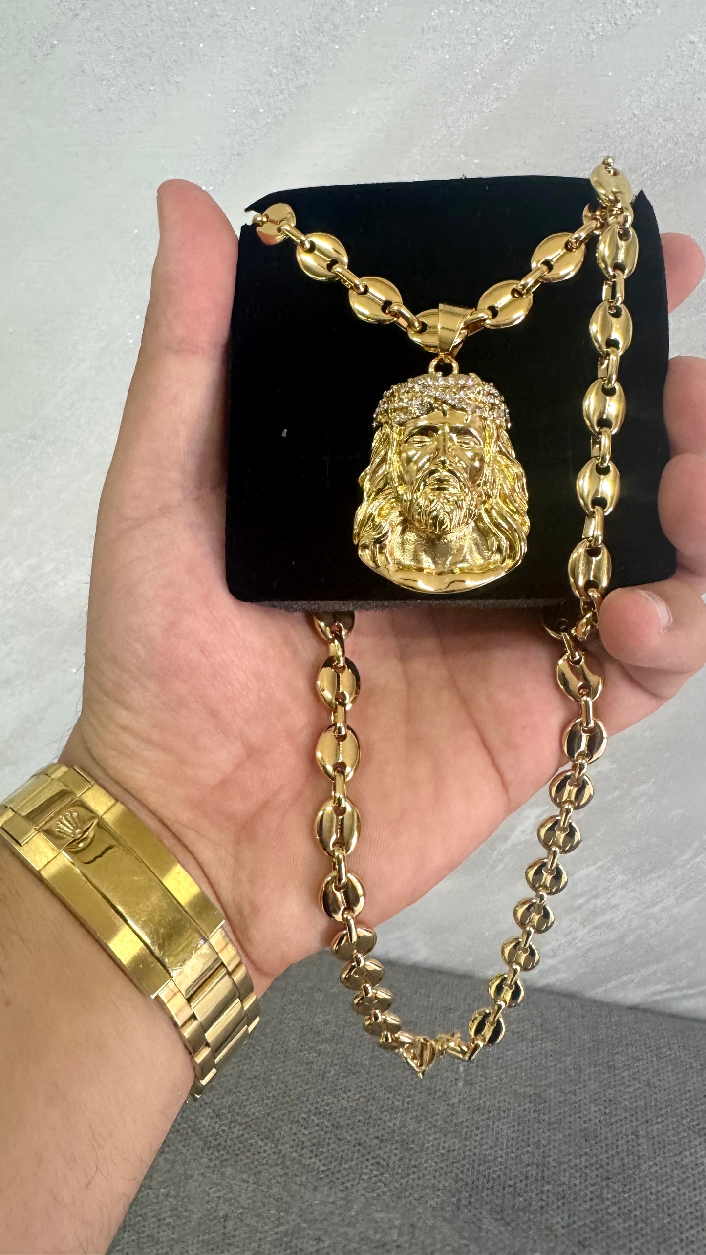 Combo kit Gesù acciaio oro *120
