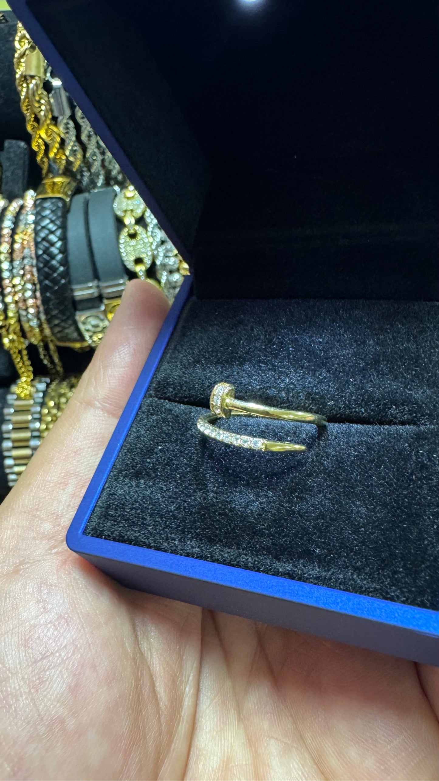 Anello acciaio oro *53