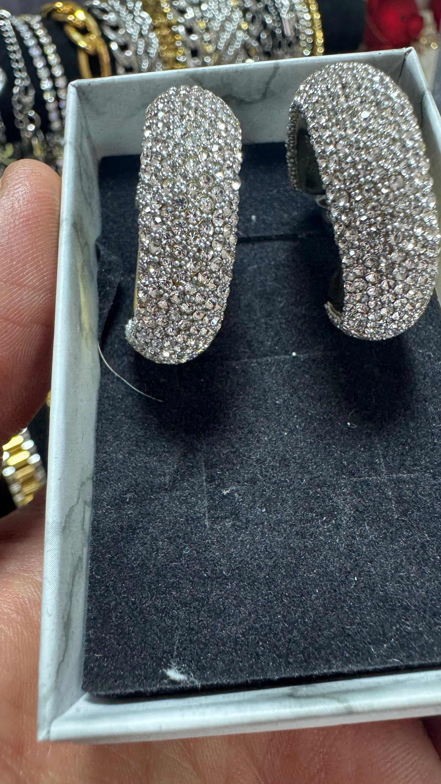 Orecchini Diamond oro acciaio *37