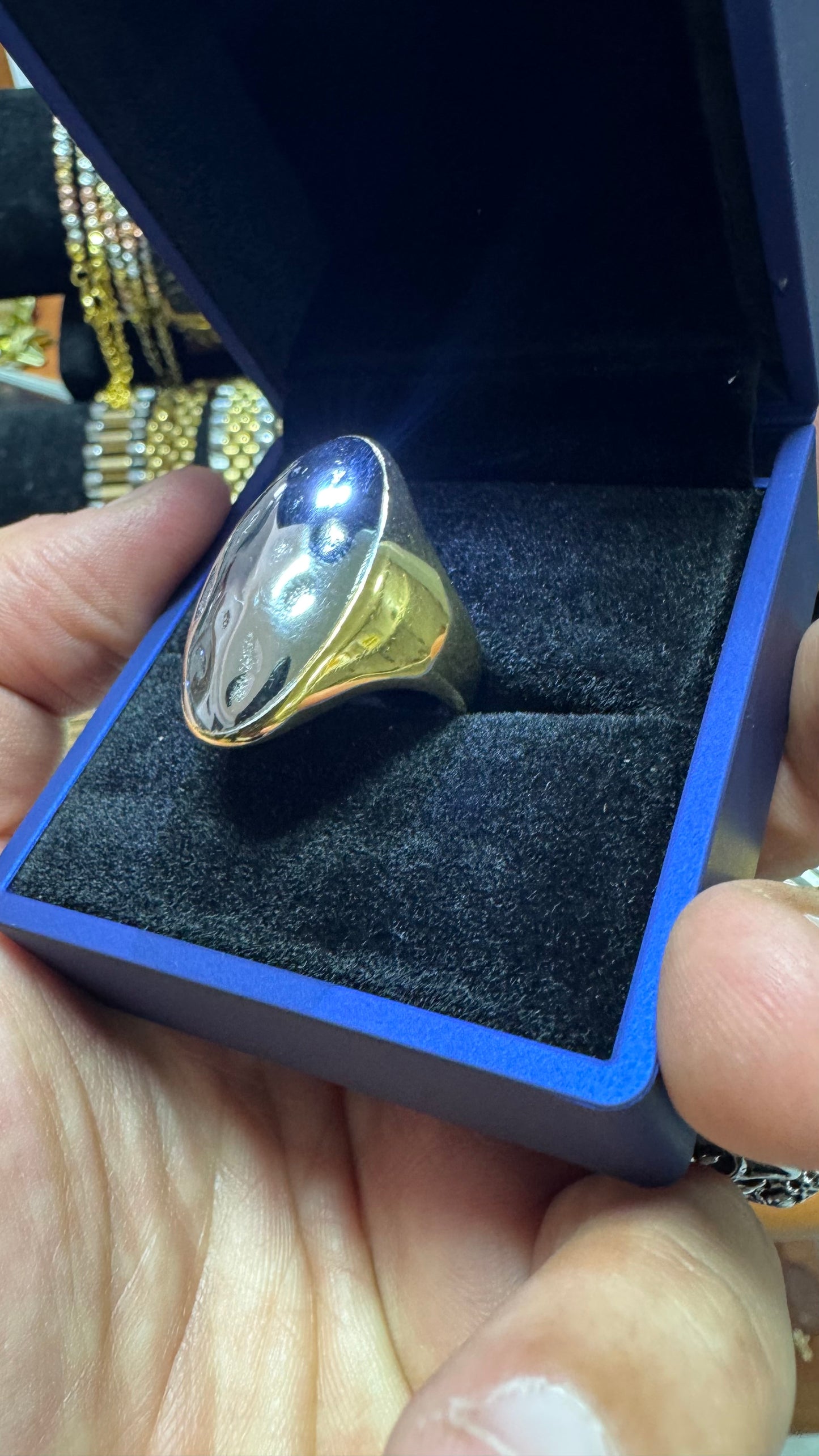 Anello acciaio oro *52