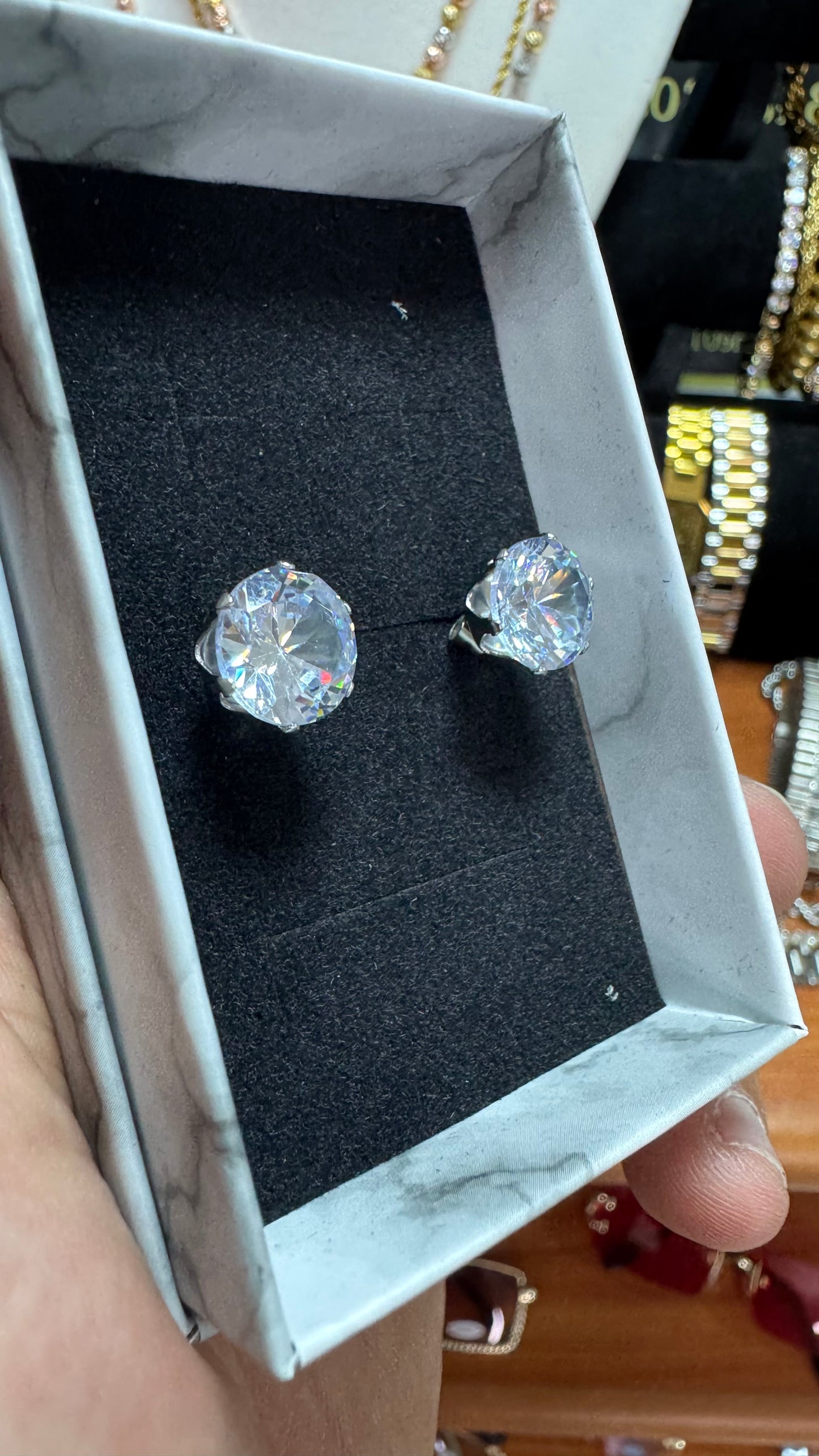 Orecchini punto luce 10 mm acciaio unisex *890