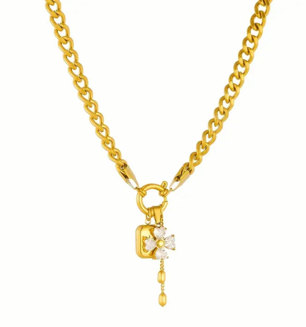 Collana fiore oro acciaio *1