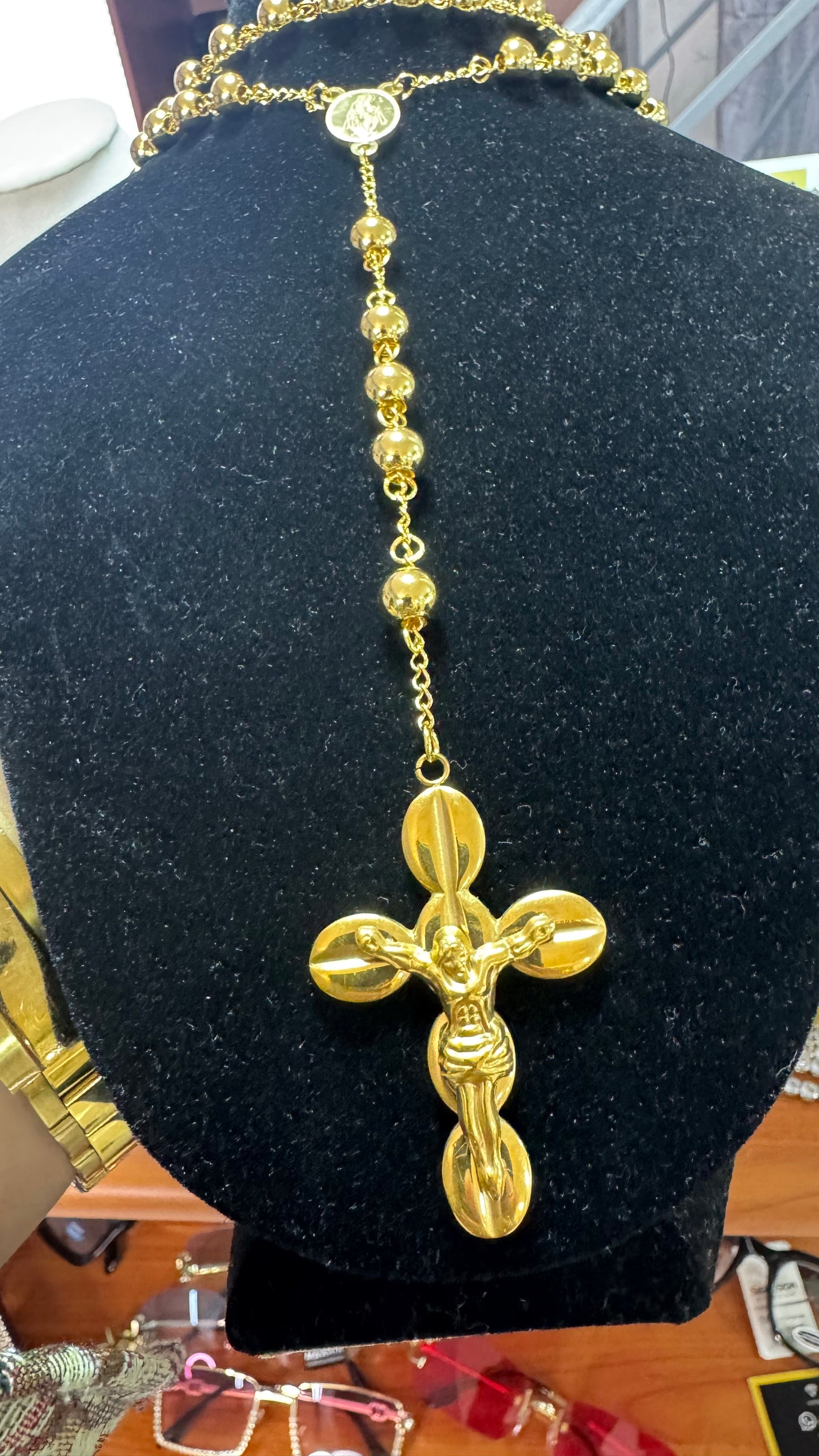 Rosario acciaio oro *20