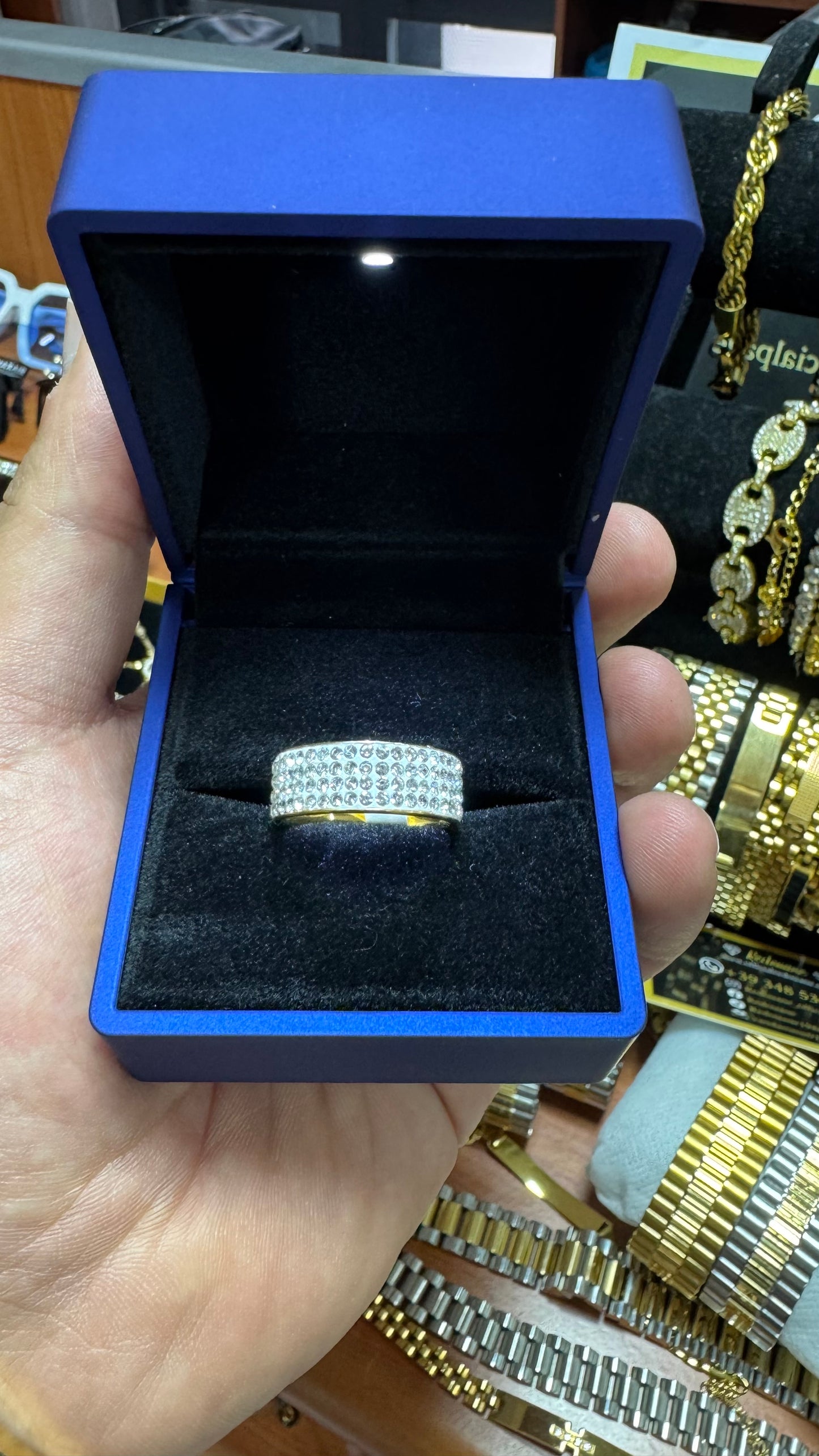 Anello acciaio Diamond *45