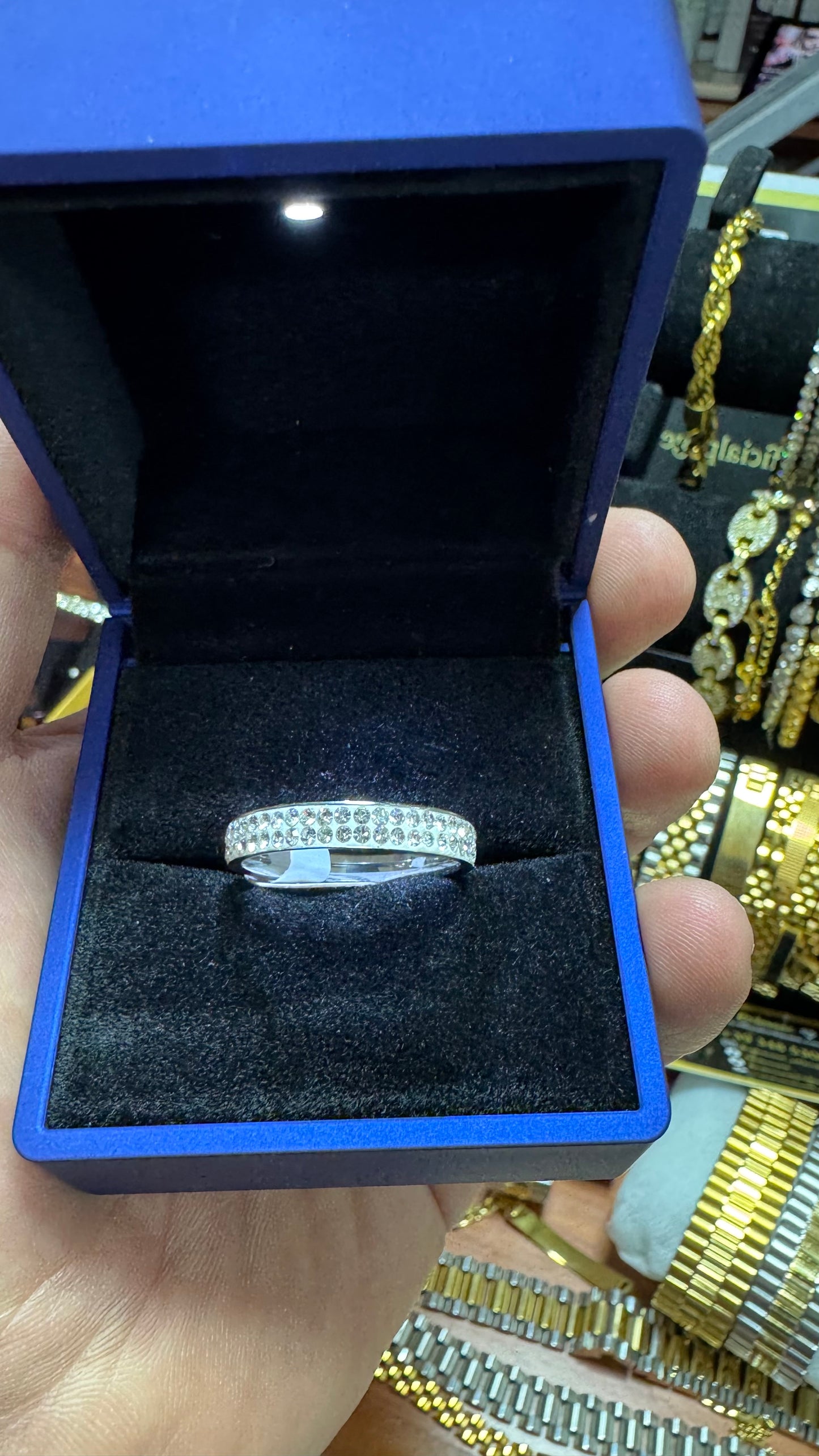 Anello acciaio Diamond *41