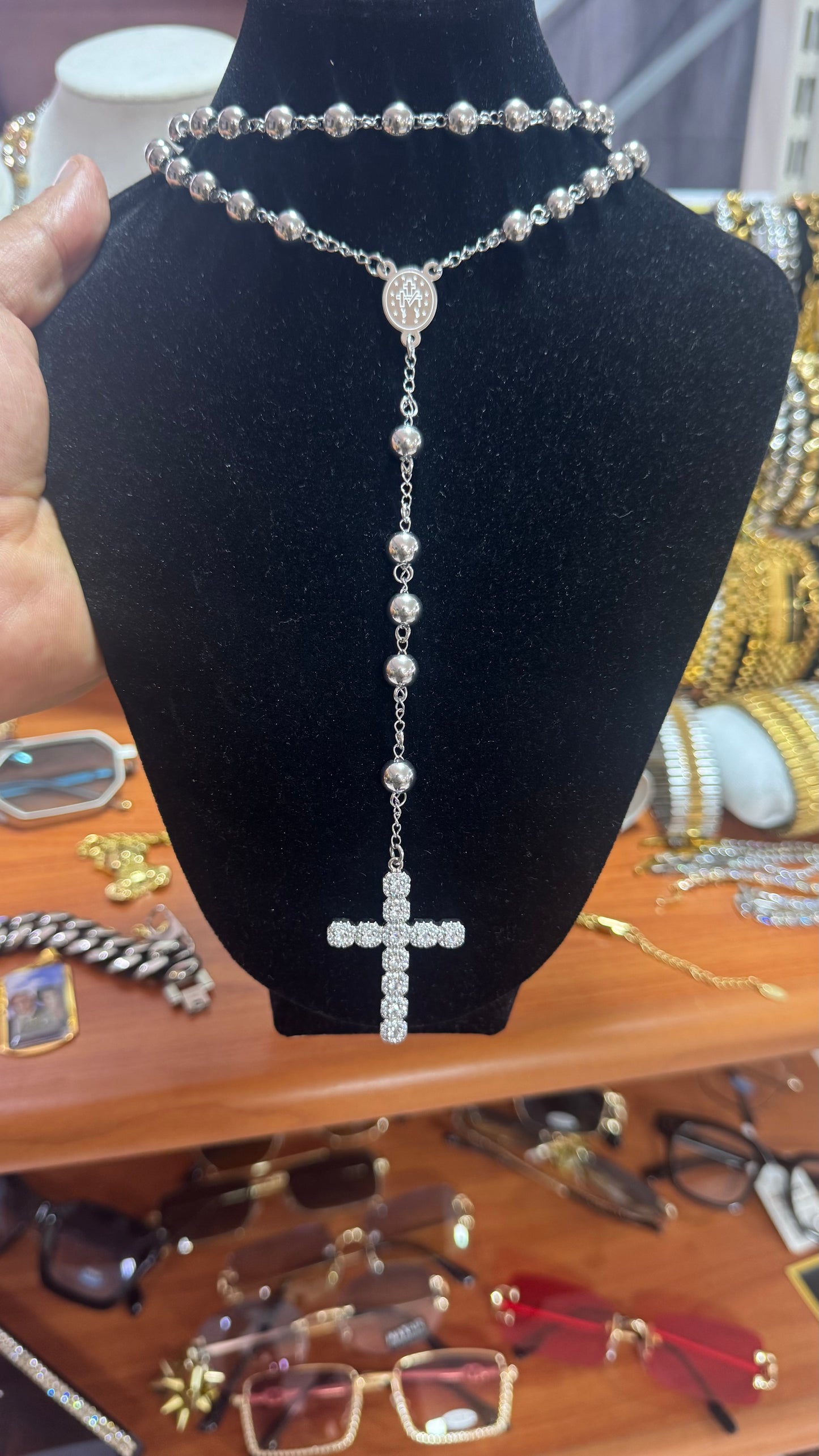 Rosario acciaio argento *21