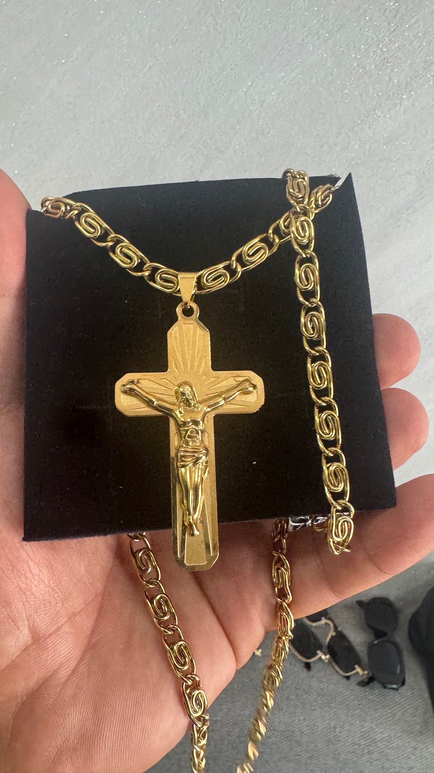 Combo kit croce acciaio oro *135