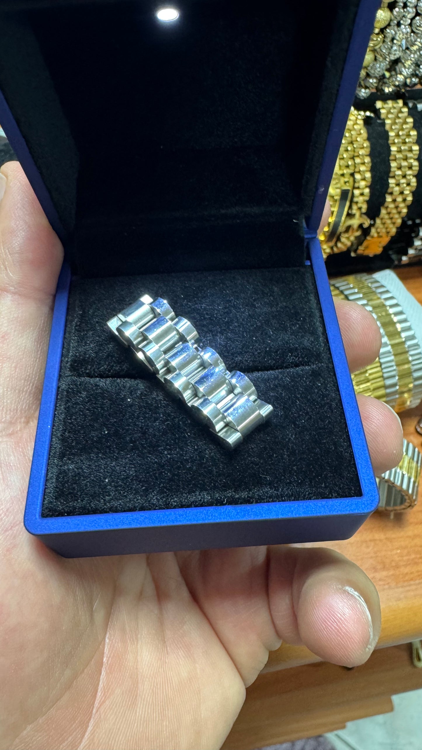 Anello acciaio argento*55