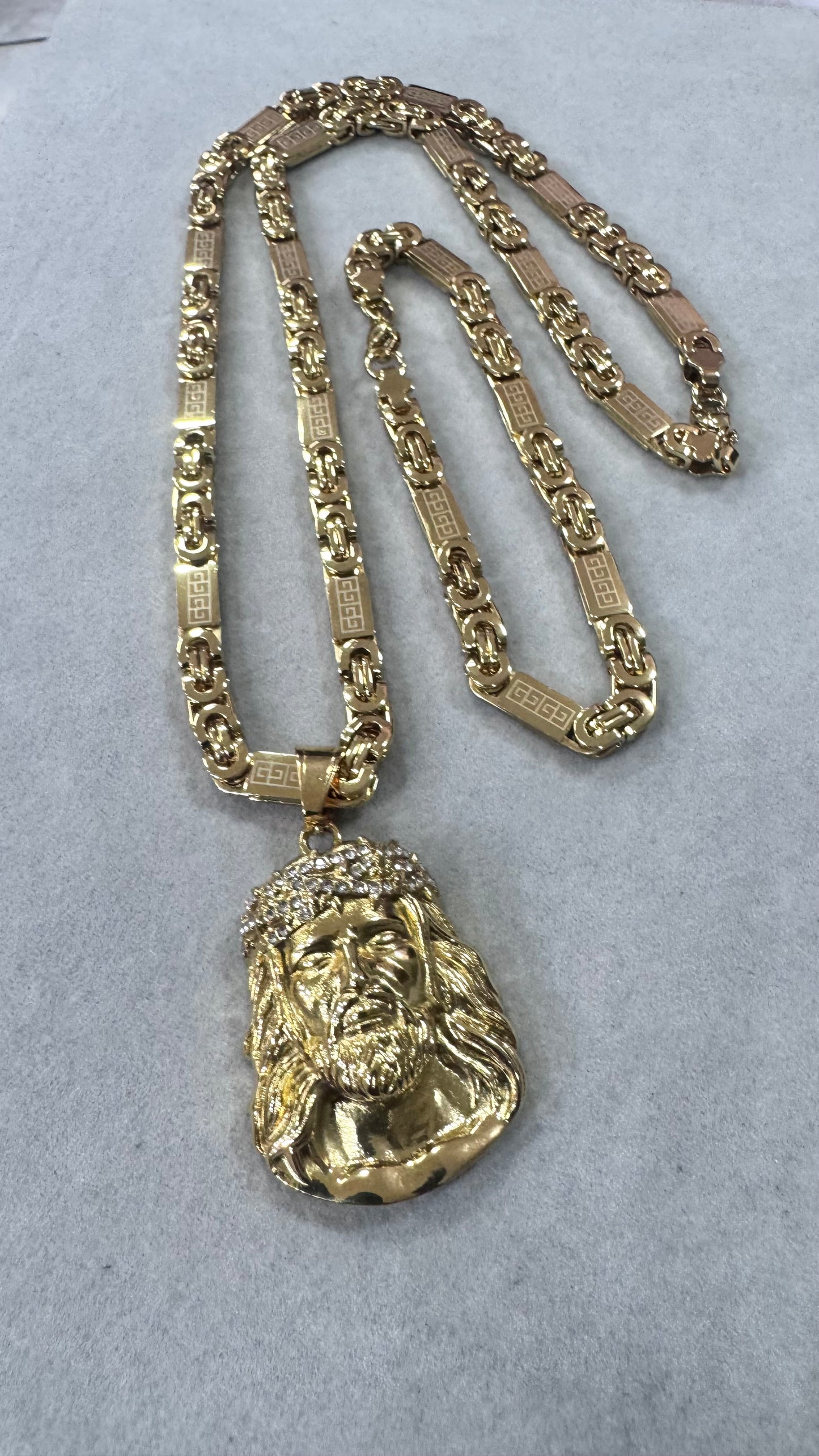 Combo Kit piastra Gesù acciaio oro *220