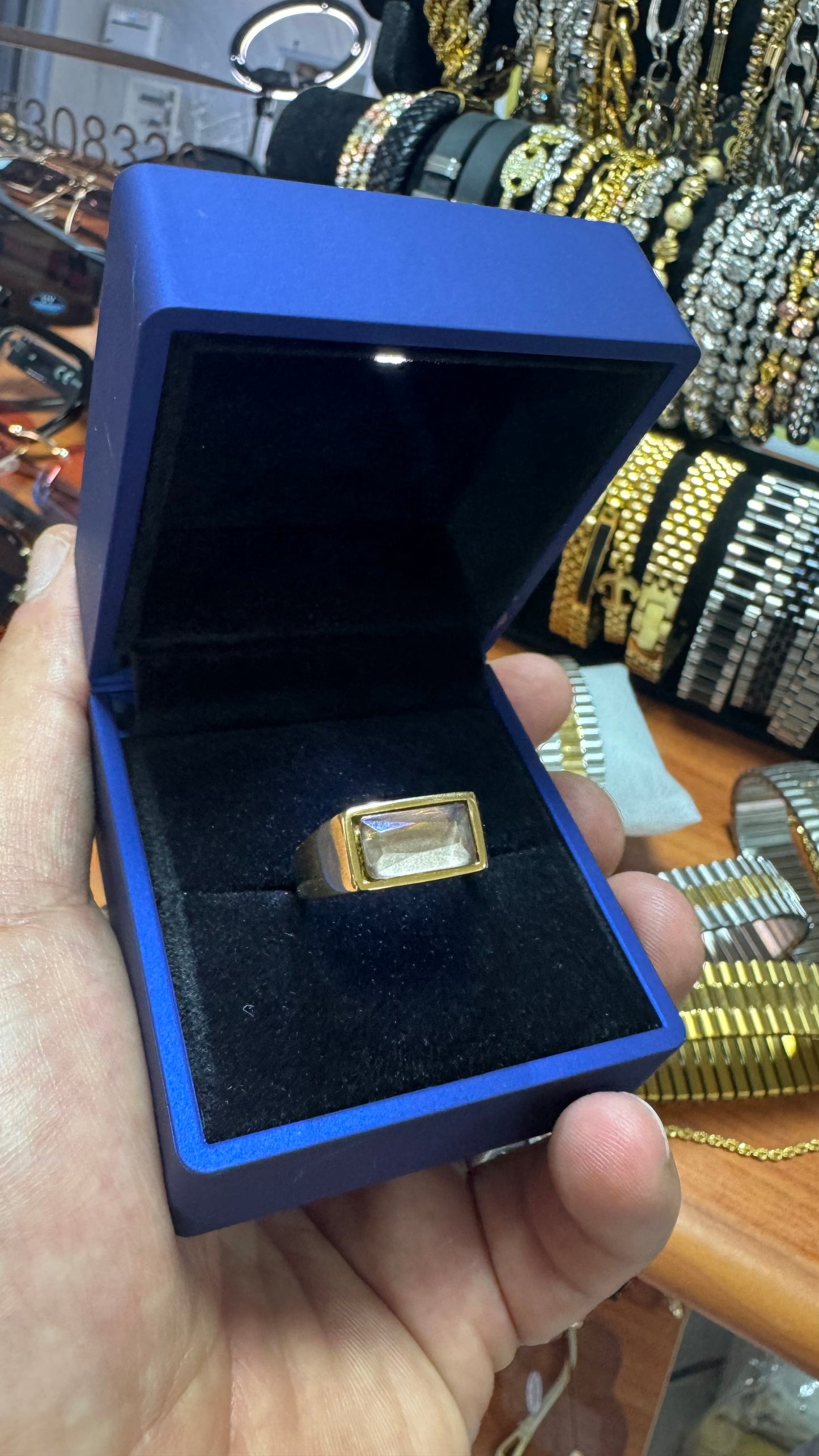 Anello acciaio oro *57