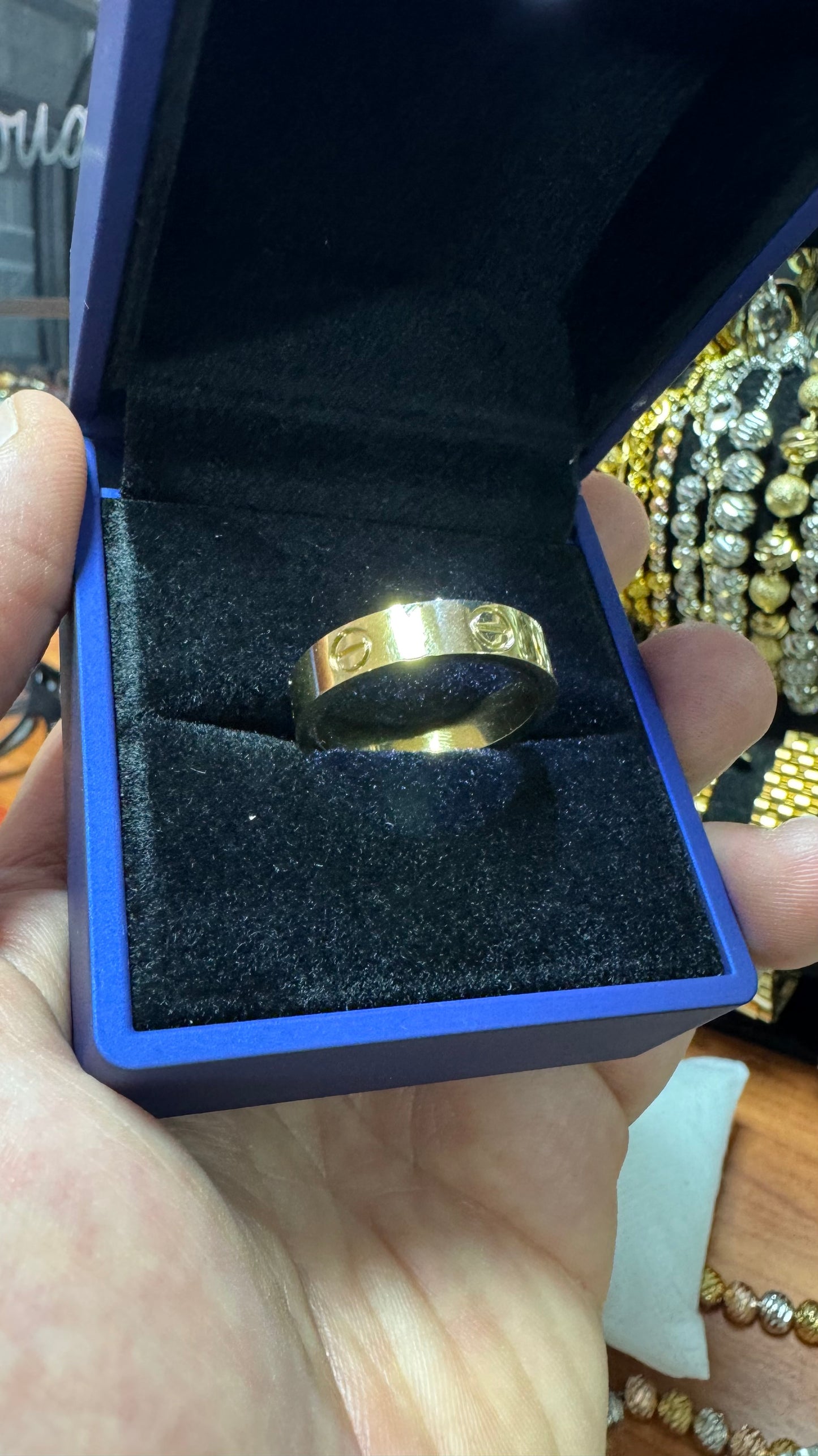 Anello acciaio oro *56