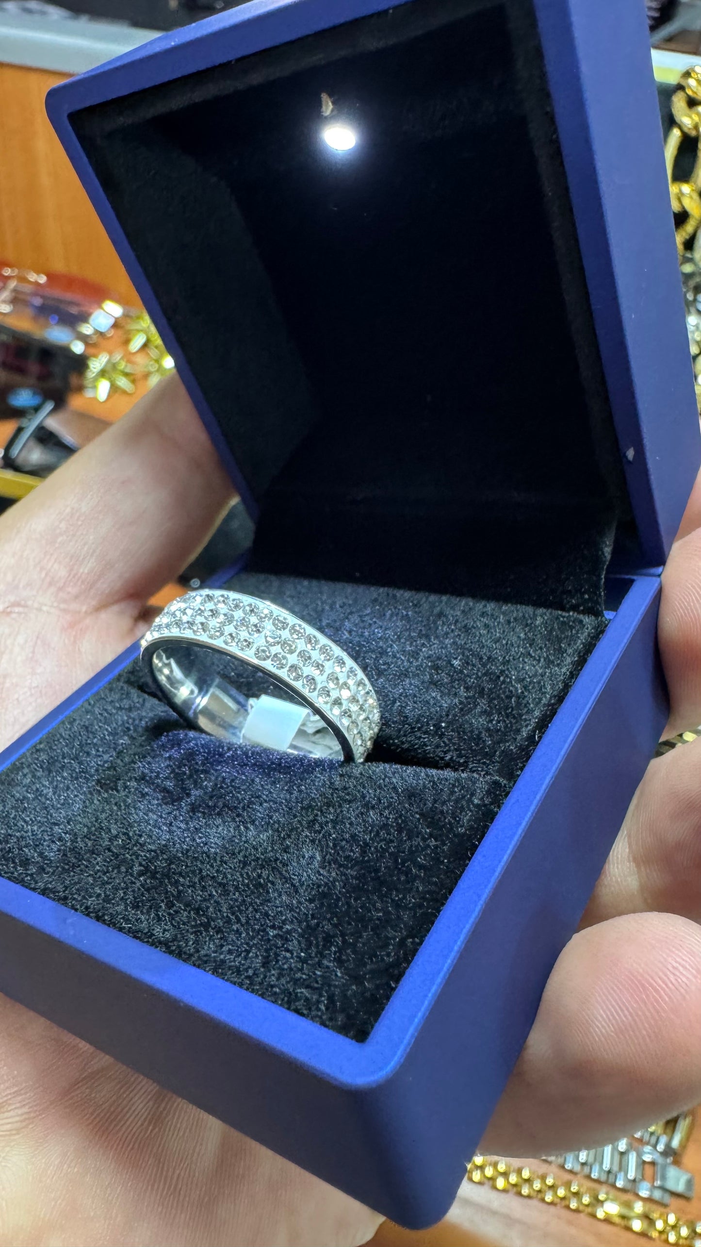 Anello acciaio Diamond *43