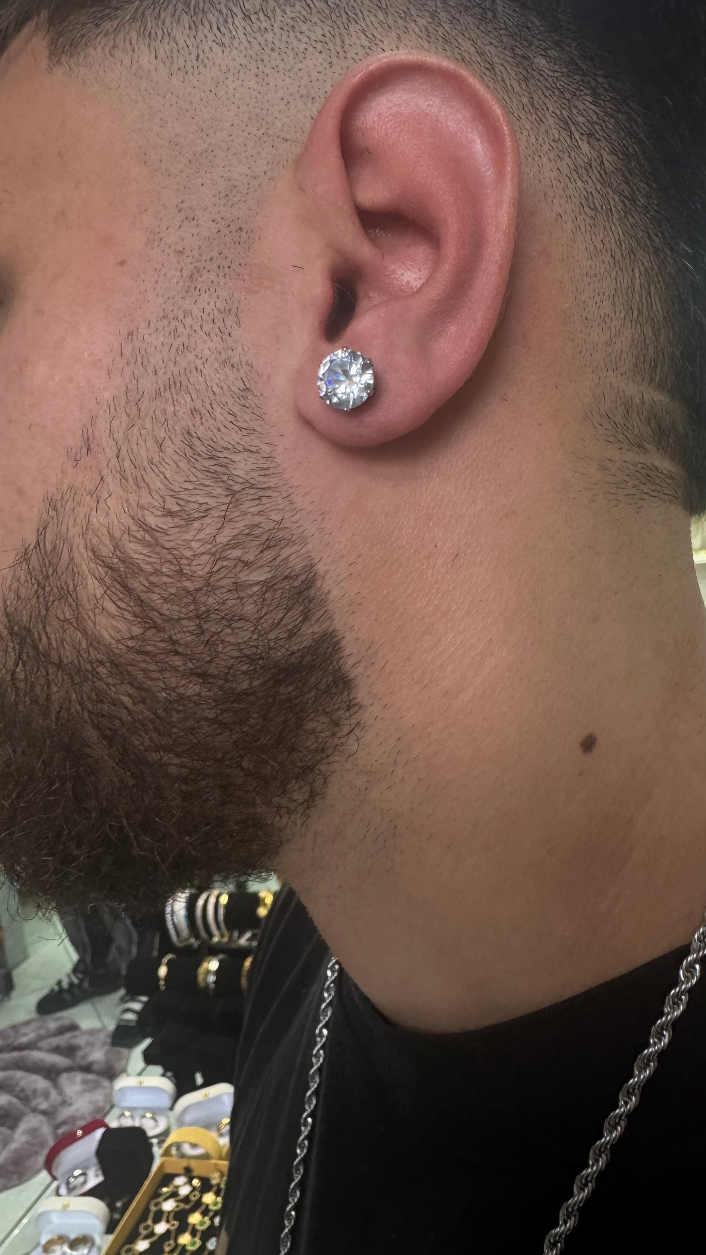 Orecchini punto luce 10 mm acciaio unisex *890