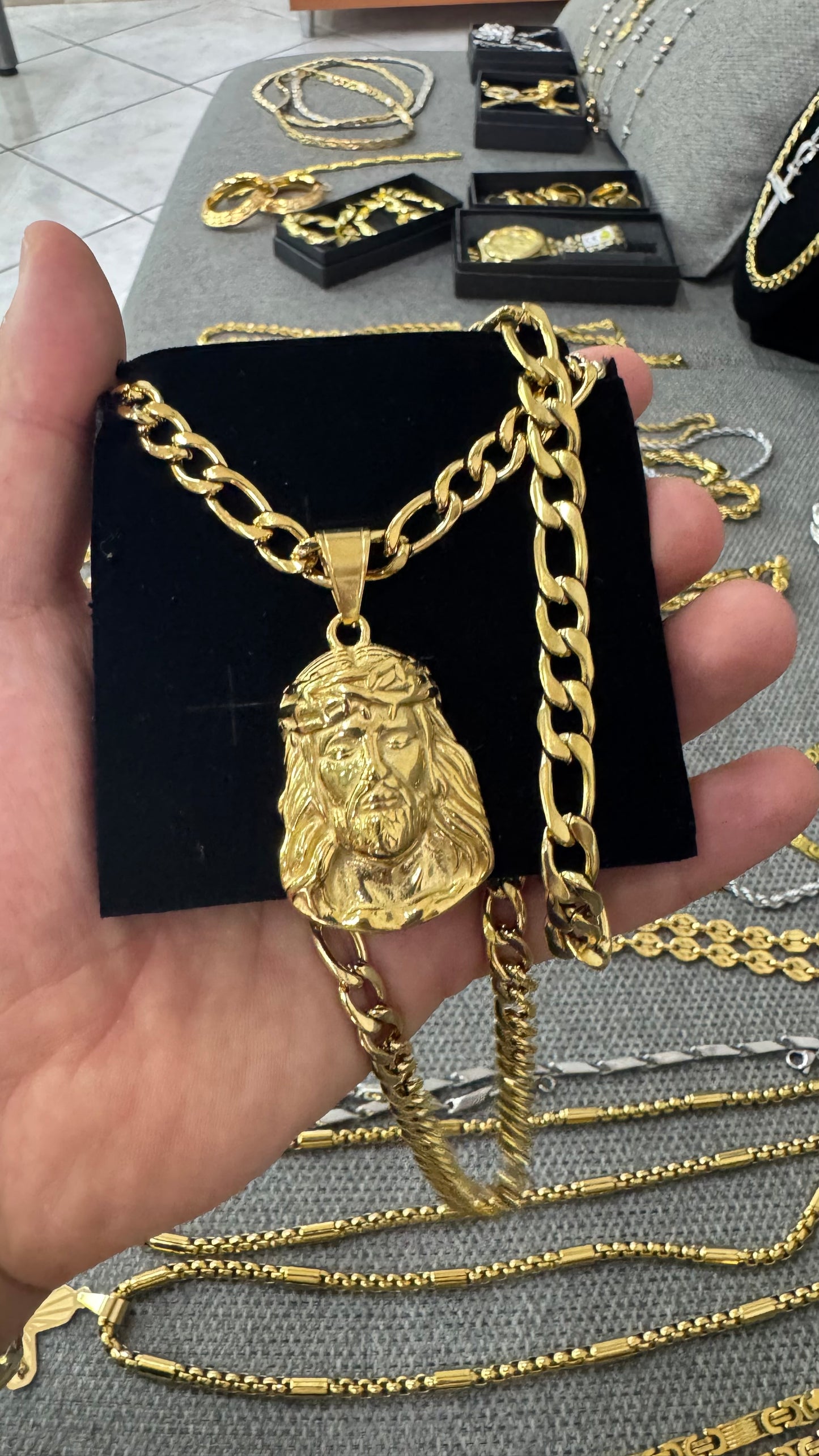 Combo Kit acciaio oro Gesù*114