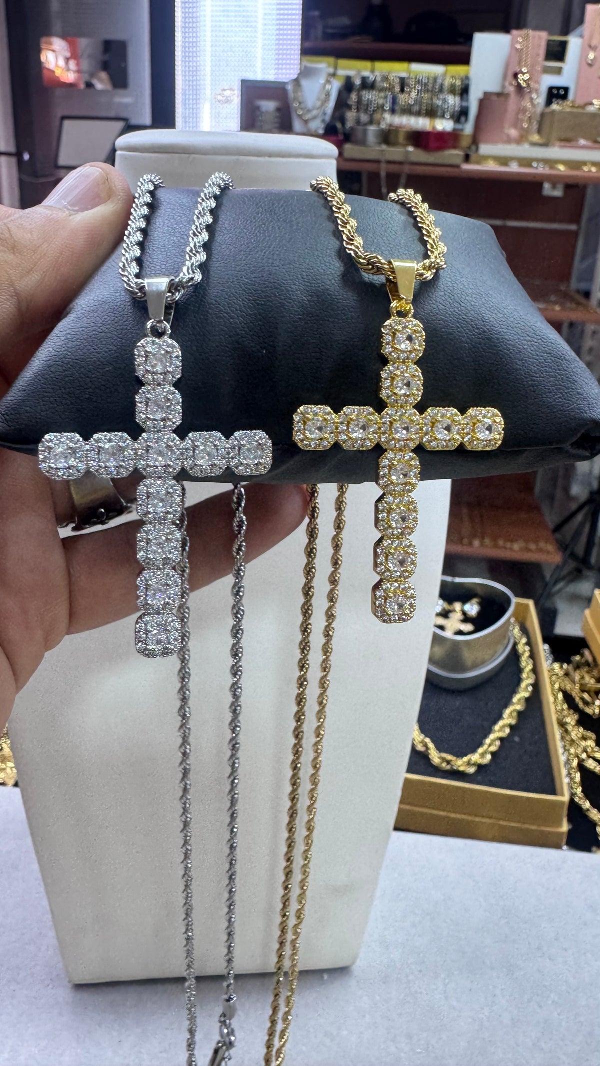 Collana con croce HAALAND ACCIAIO ORO *345