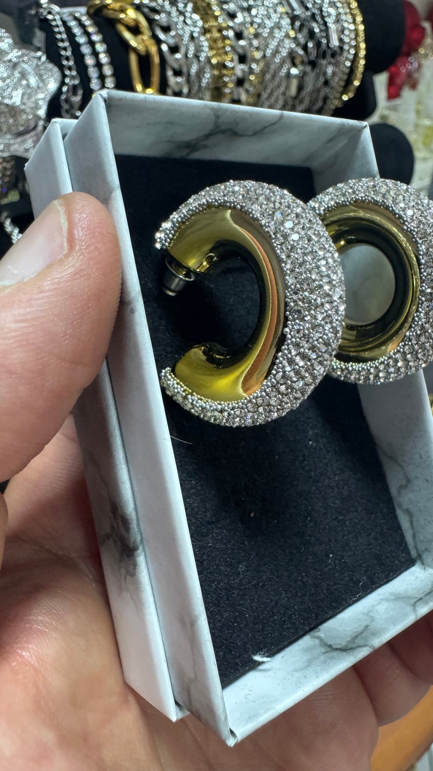 Orecchini Diamond oro acciaio *37